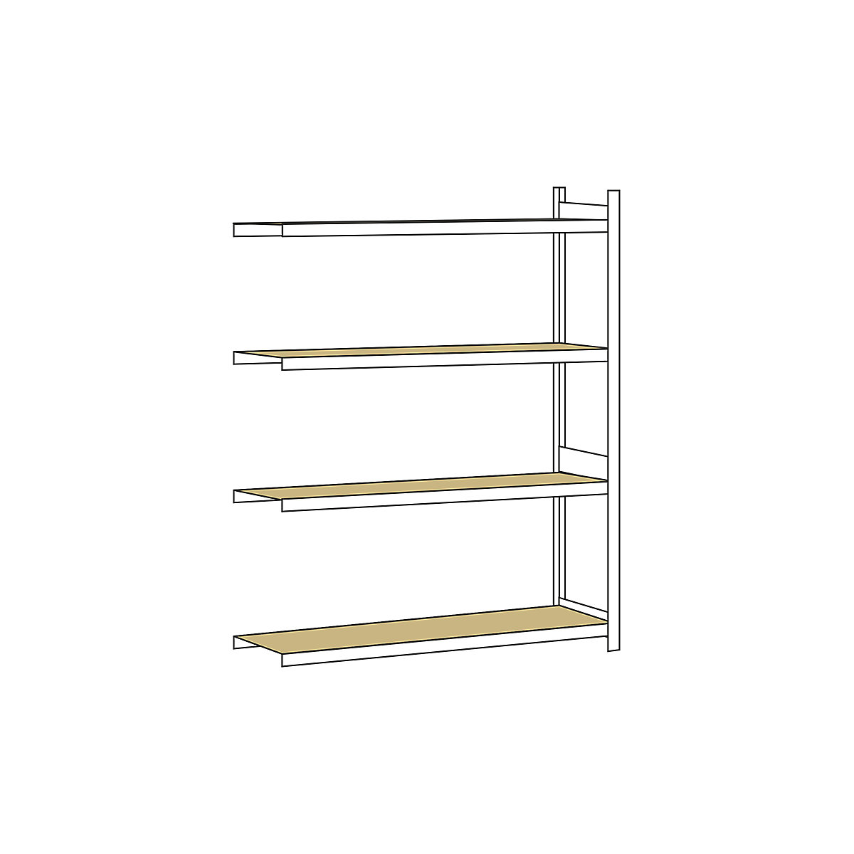 Scaffale a ripiani lunghi con piano in truciolato, altezza 2500 mm – SCHULTE, larghezza 2000 mm, scaffale aggiuntivo, profondità 600 mm-0