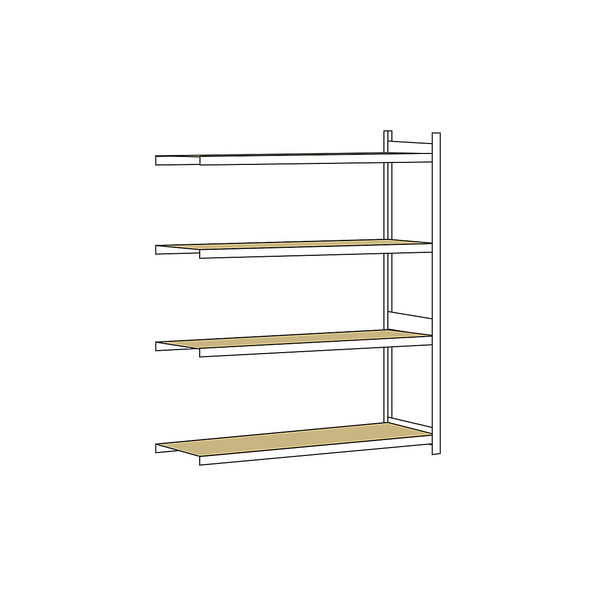 Scaffale a ripiani lunghi con piano in truciolato, altezza 2500 mm – SCHULTE, larghezza 2000 mm, scaffale aggiuntivo, profondità 800 mm-0