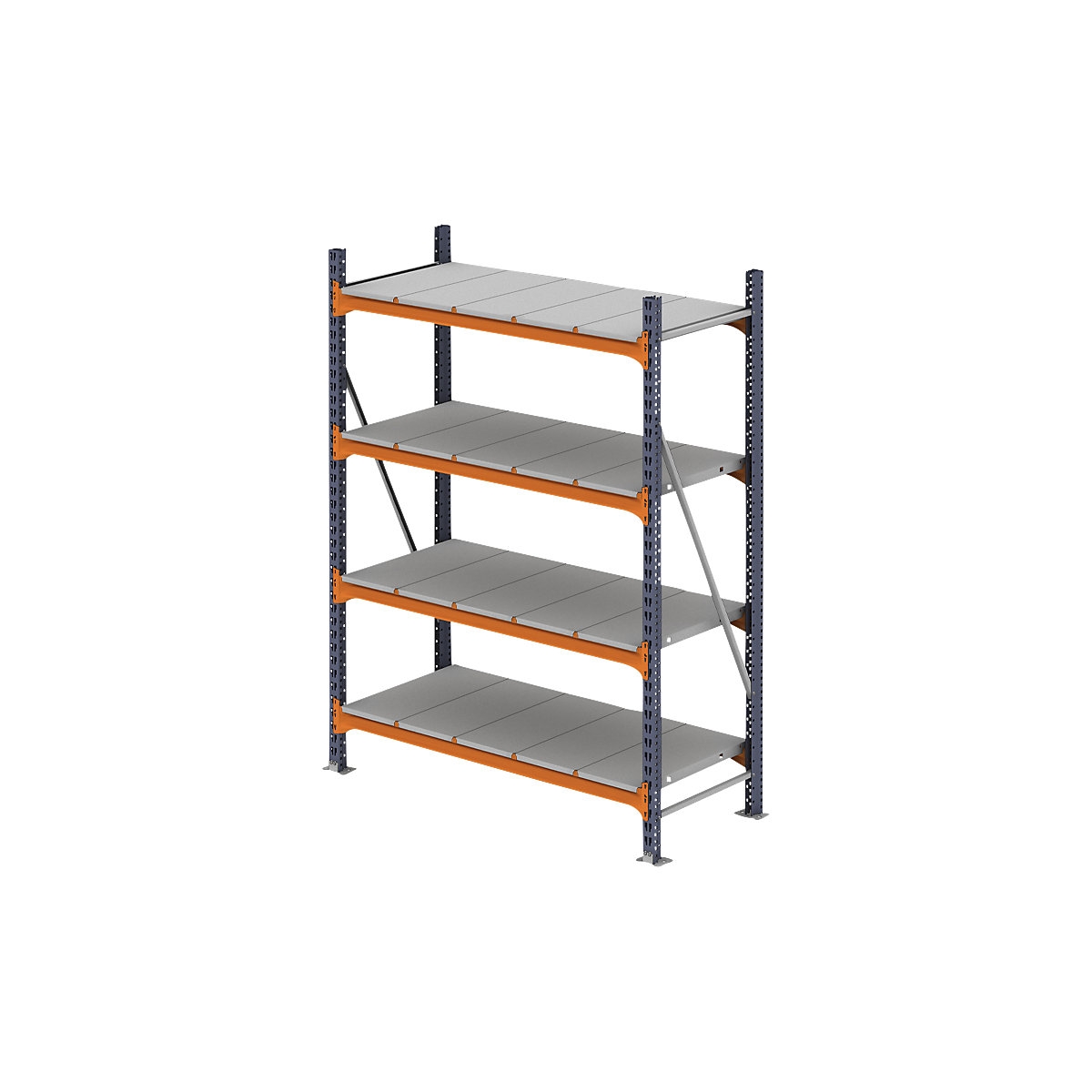 Scaffale a ripiani lunghi, portata campata 6000 kg, alt. x largh. x prof. 2500 x 1448 x 600 mm, scaffale portante-0