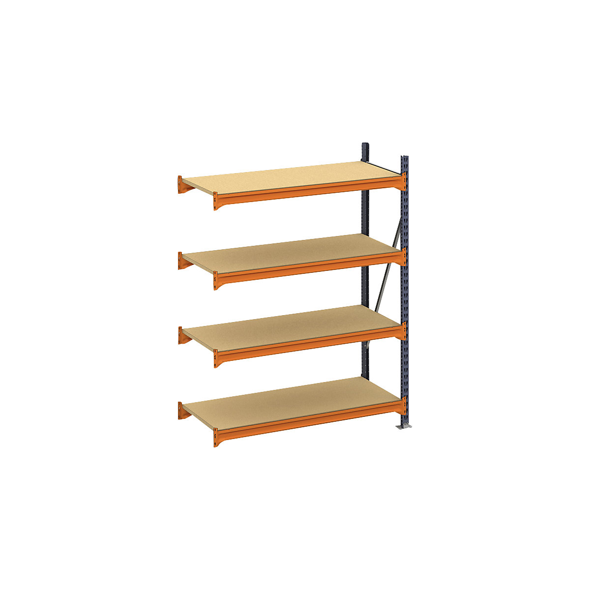 Scaffale a ripiani lunghi, con pannello in truciolato, alt. x largh. x prof. 2500 x 1400 x 500 mm, scaffale aggiuntivo-0