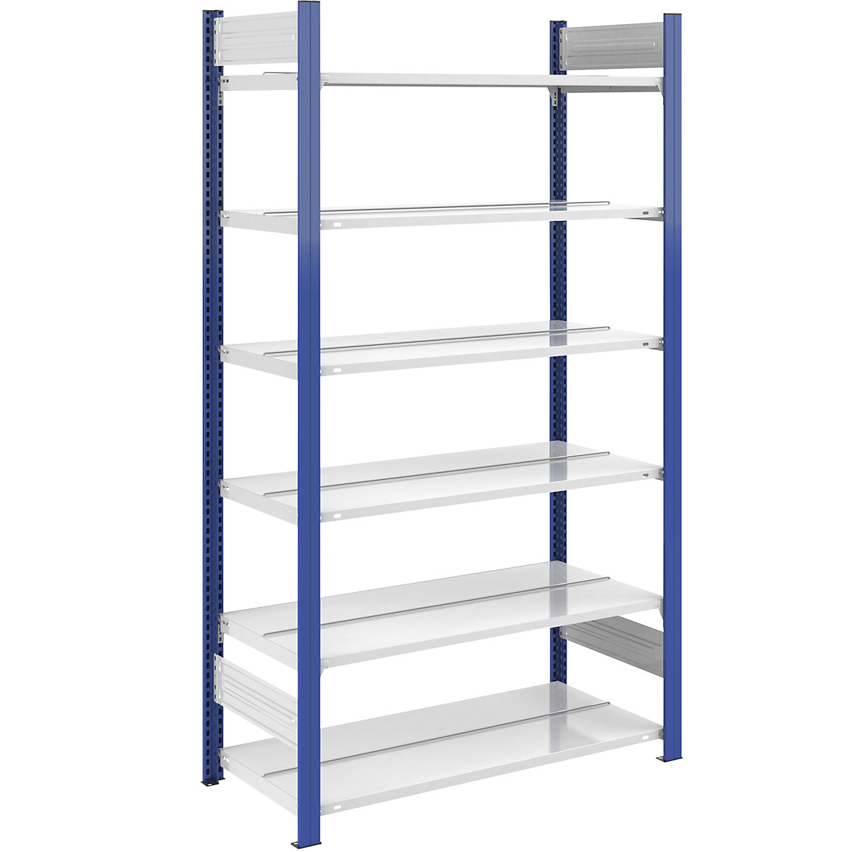 Scaffale a innesto per raccoglitori – hofe, su due lati, altezza 2000 mm, largh. x prof. 1000 x 600 mm, scaffale portante, blu / grigio-0