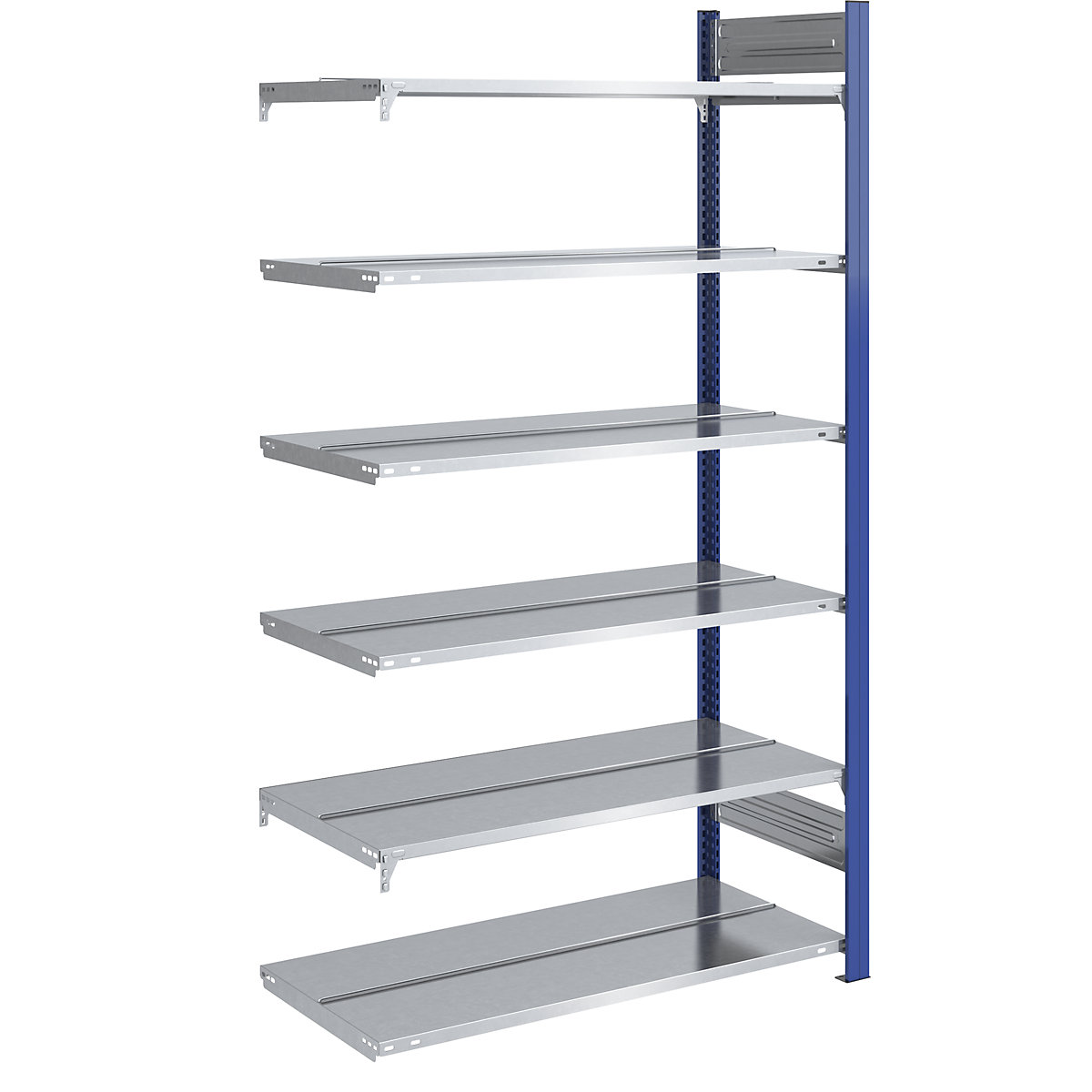 Scaffale a innesto per raccoglitori – hofe, su due lati, altezza 2000 mm, largh. x prof. 1000 x 600 mm, scaffale aggiuntivo, blu / zincato-0
