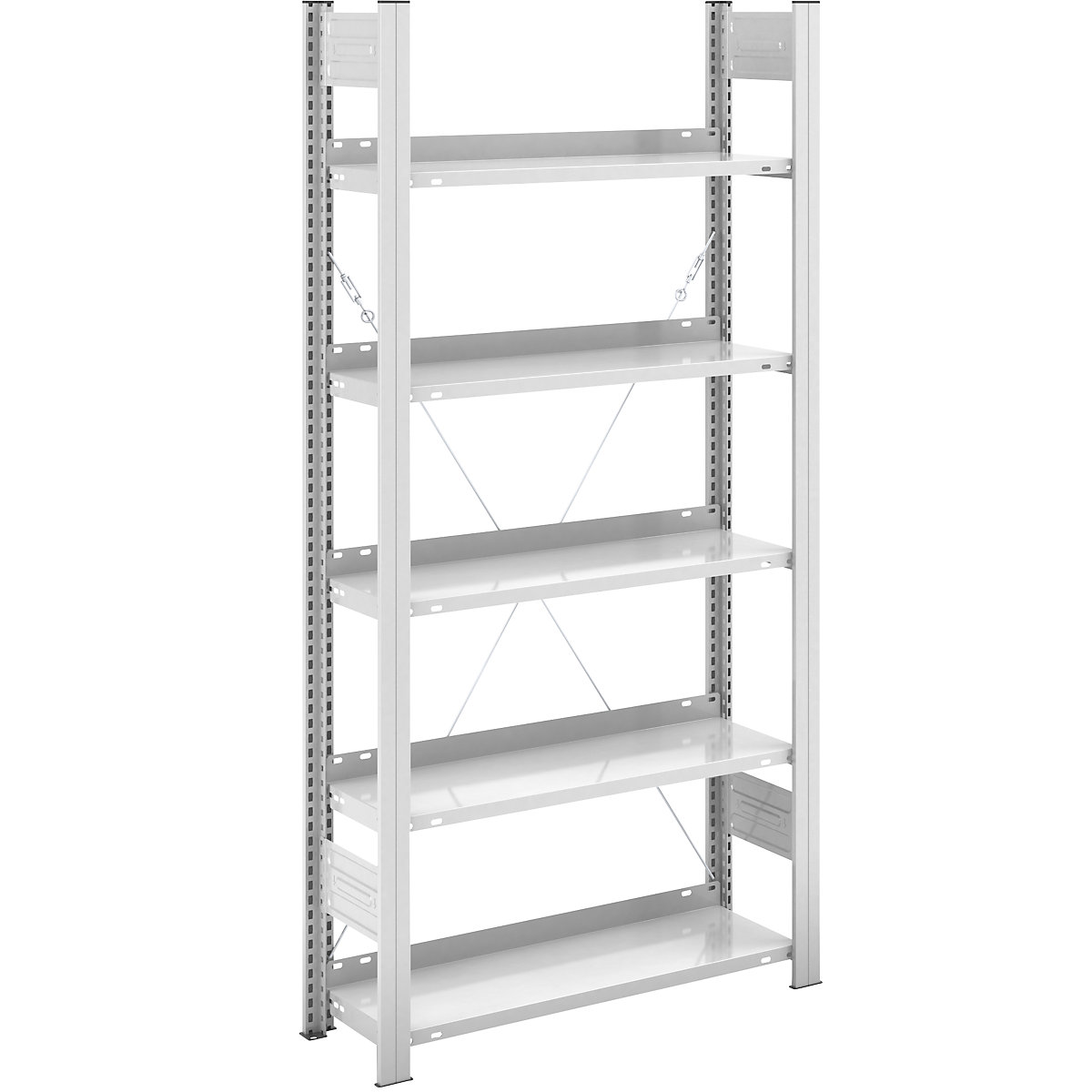 Scaffale a innesto portadocumenti, RAL 7035 – hofe, altezza scaffale 1750mm, 1 lato utile, portante, largh. x prof. 750 x 300 mm-0