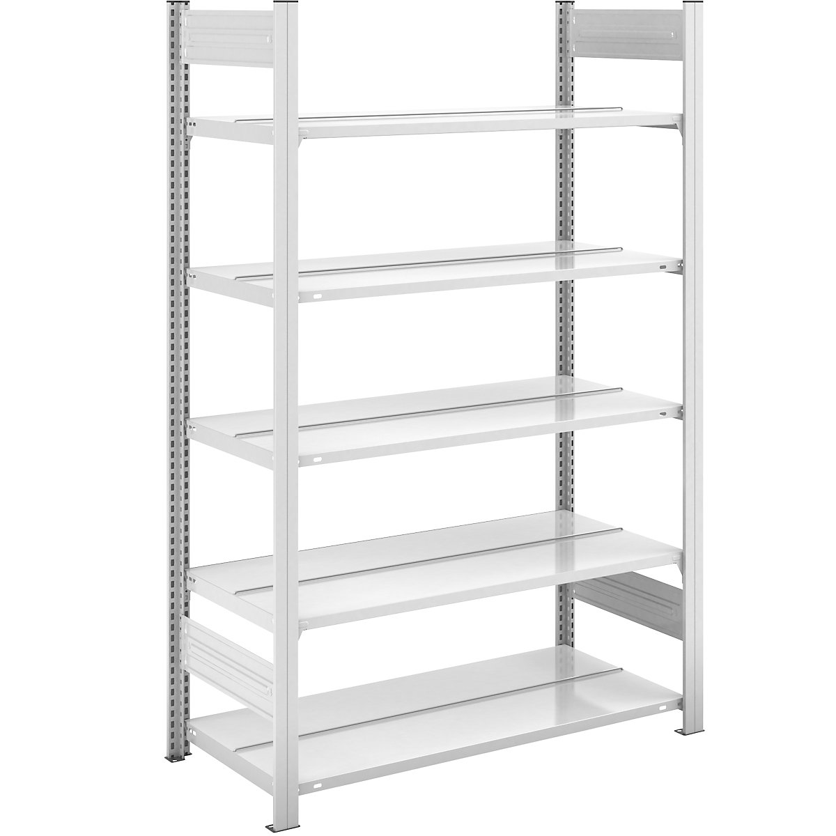 Scaffale a innesto portadocumenti, RAL 7035 – hofe, altezza scaffale 1750 mm, 2 lati utili, portante, largh. x prof. 1000 x 600 mm-0