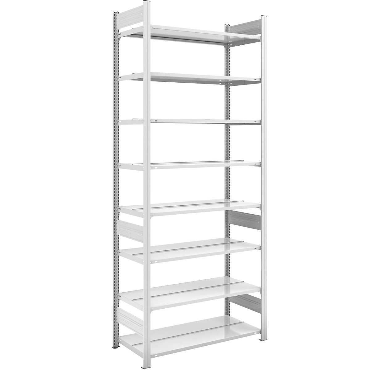 Scaffale a innesto portadocumenti, RAL 7035 – hofe, altezza scaffale 2700 mm, 2 lati utili, portante, largh. x prof. 1000 x 600 mm-0