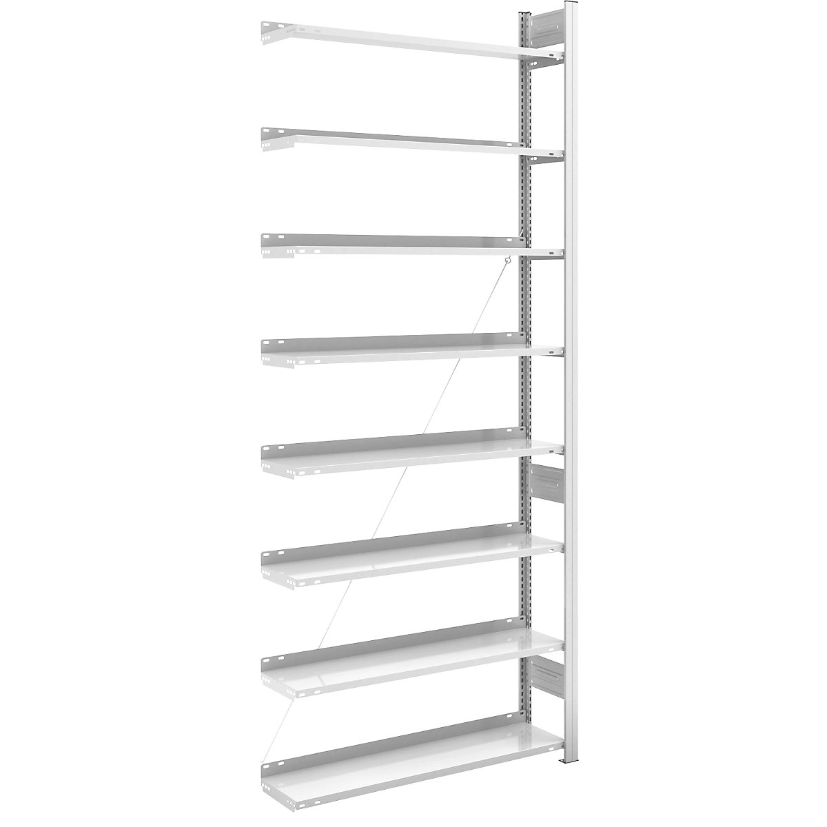Scaffale a innesto portadocumenti, RAL 7035 – hofe, altezza scaffale 2700 mm, 1 lato utile, aggiuntivo, largh. x prof. 1000 x 300 mm-0