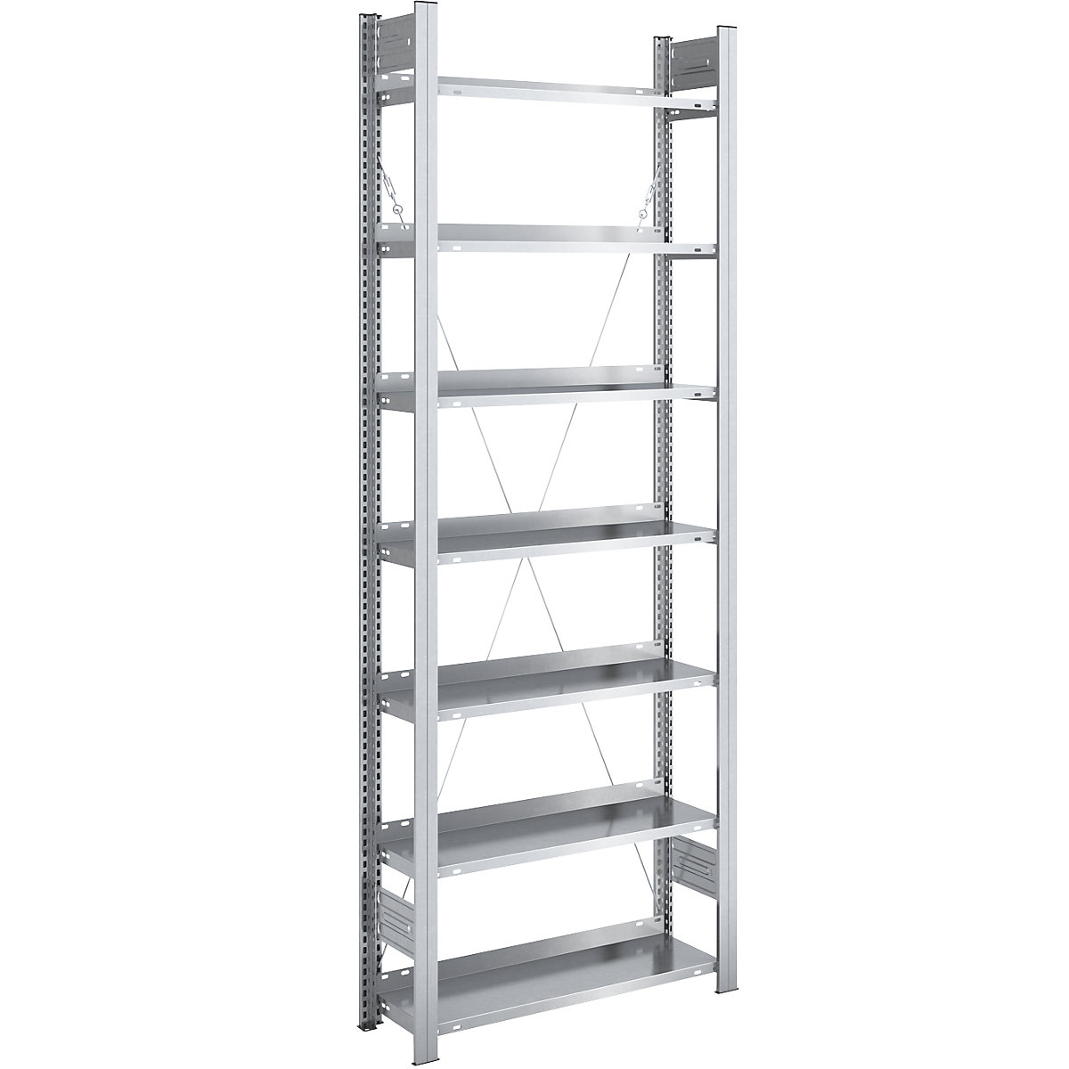 Scaffale portadocumenti a innesto, zincato – hofe, altezza scaffale 2350 mm, 1 lato utile, portante, largh. x prof. 750 x 300 mm-0