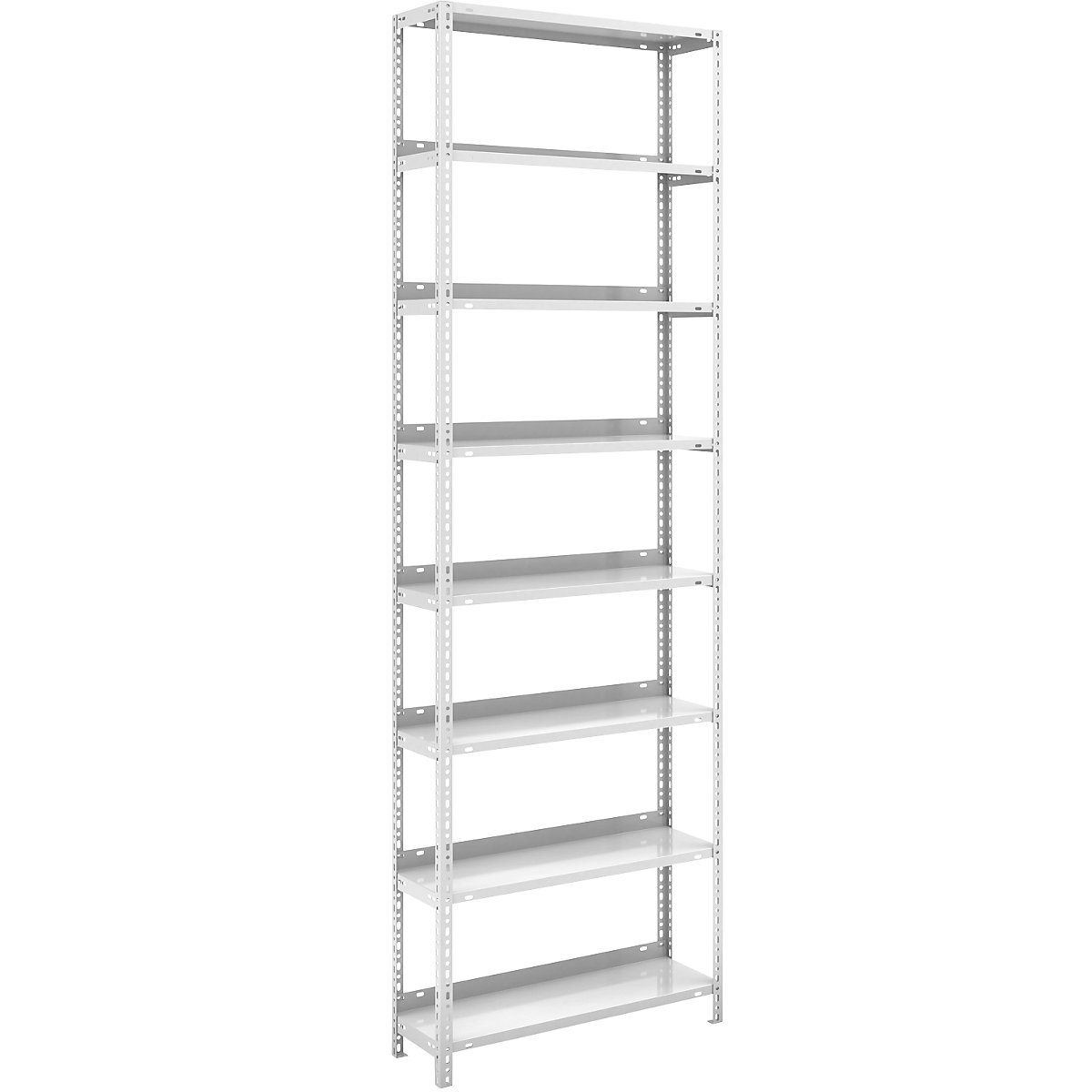 Scaffale portadocumenti a vite, grigio chiaro RAL 7035 – hofe, altezza scaffale 2550 mm, sc. base, larghezza x profondità 750 x 300 mm-0