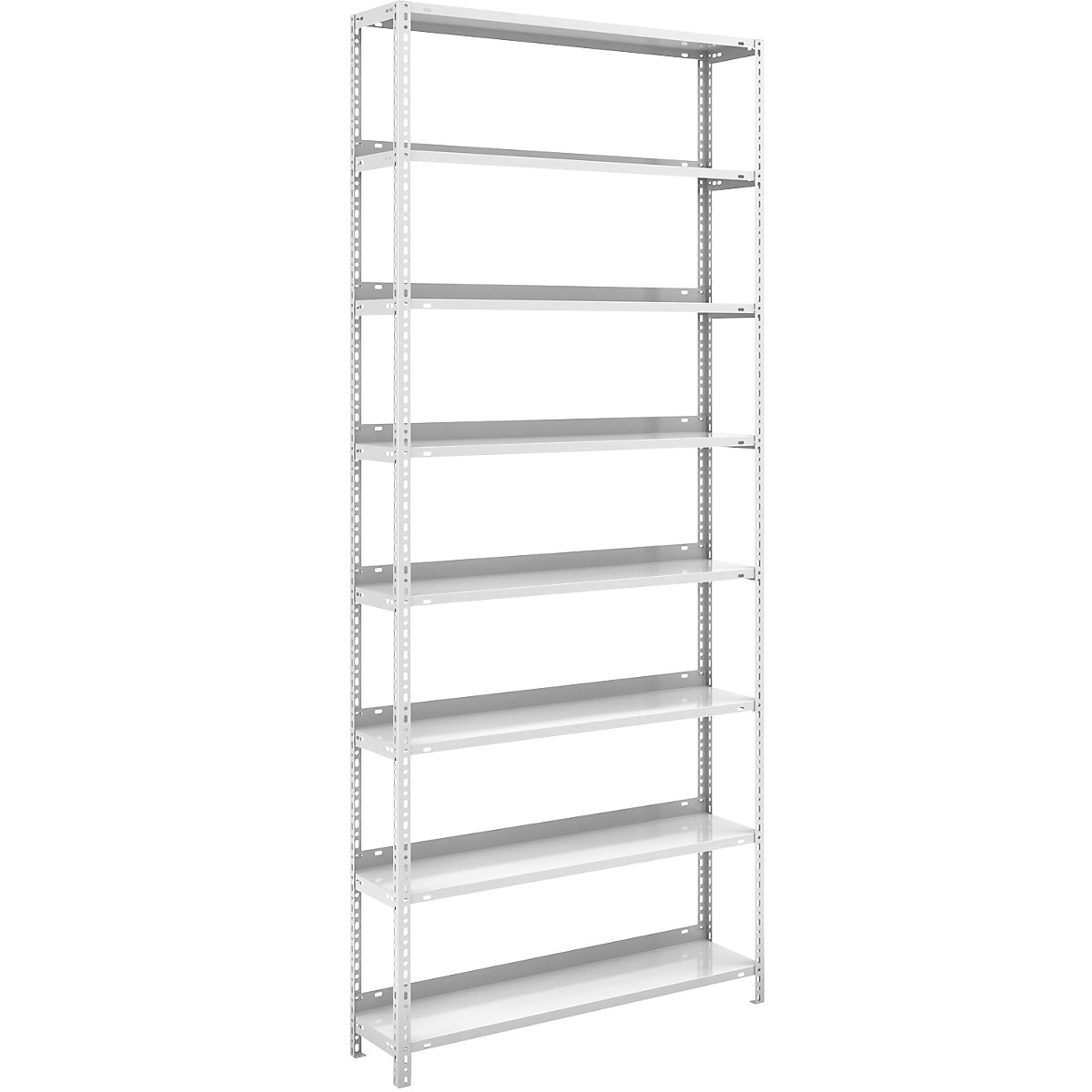 Scaffale portadocumenti a vite, grigio chiaro RAL 7035 – hofe, altezza scaffale 2550 mm, sc. base, larghezza x profondità 1000 x 300 mm-0