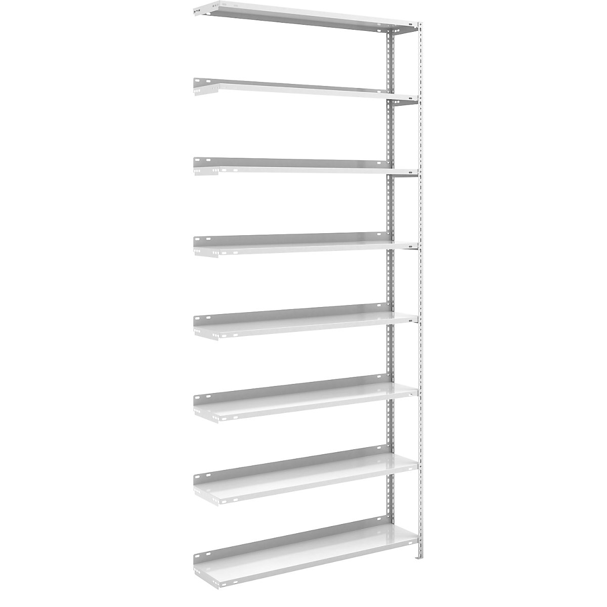 Scaffale portadocumenti a vite, grigio chiaro RAL 7035 – hofe, altezza scaffale 2550 mm, sc. aggiuntivo, larghezza x profondità 1000 x 300 mm-0