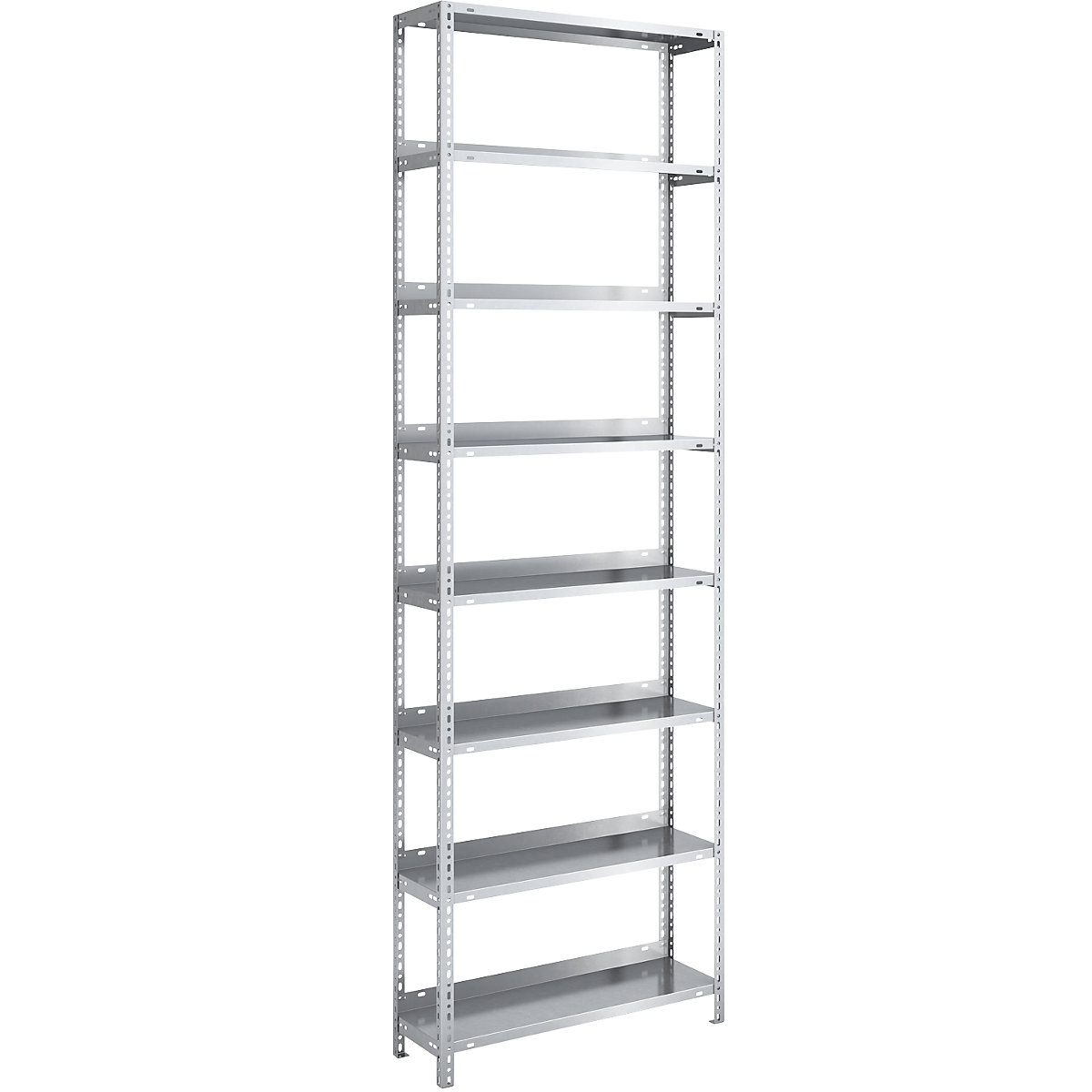 Scaffale portadocumenti a vite, zincato – hofe, altezza scaffale 2550 mm, sc. base, larghezza x profondità 750 x 300 mm-0