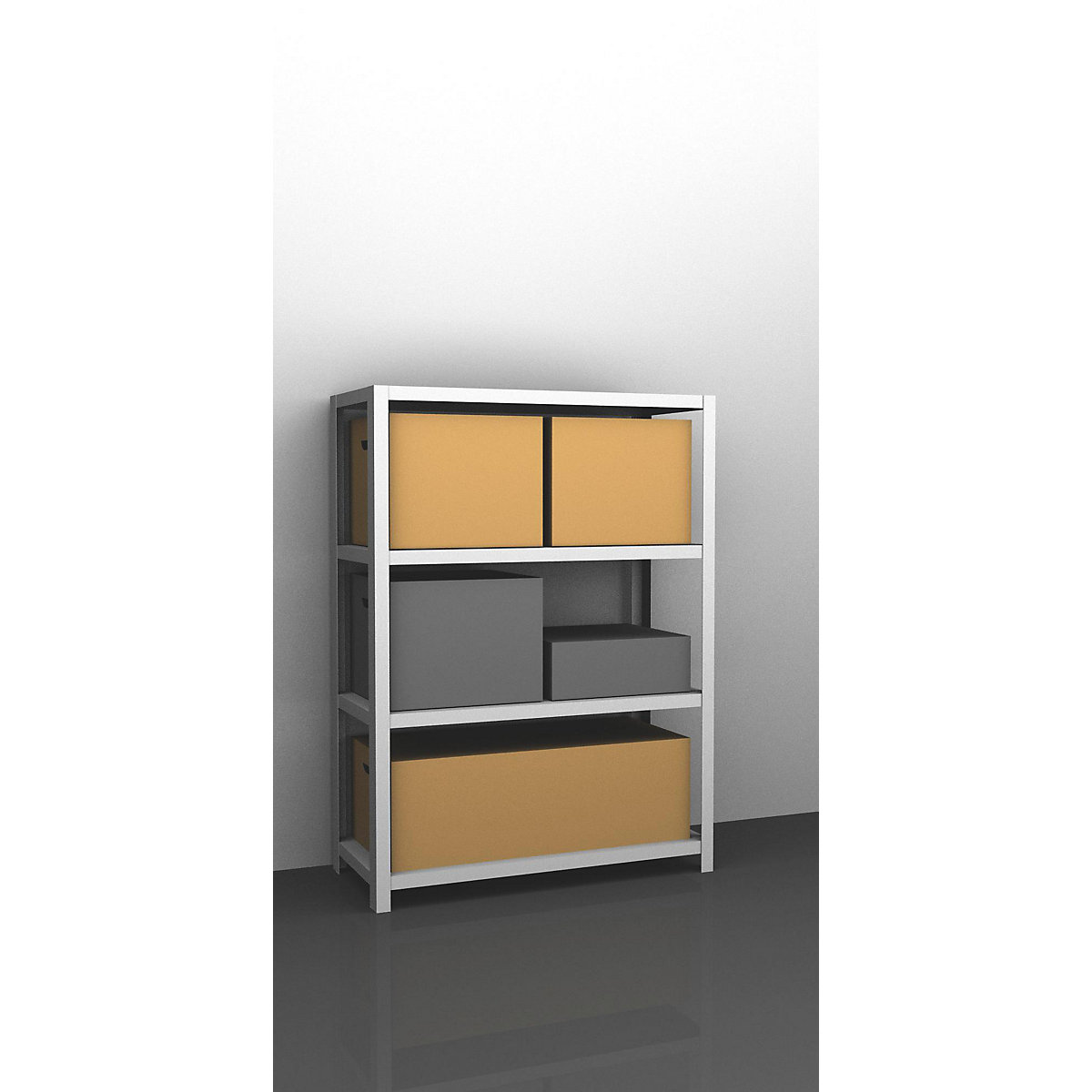 Scaffale a vite per carichi pesanti, grigio chiaro RAL 7035 – eurokraft pro, altezza scaffale 1500 mm, sc. base, larghezza x profondità 1300 x 500 mm-0