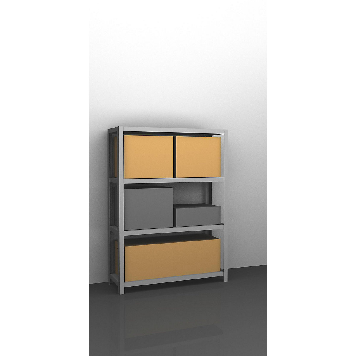 Scaffale a vite per carichi pesanti, zincato – eurokraft pro, altezza scaffale 1500 mm, sc. base, larghezza x profondità 1300 x 400 mm-0