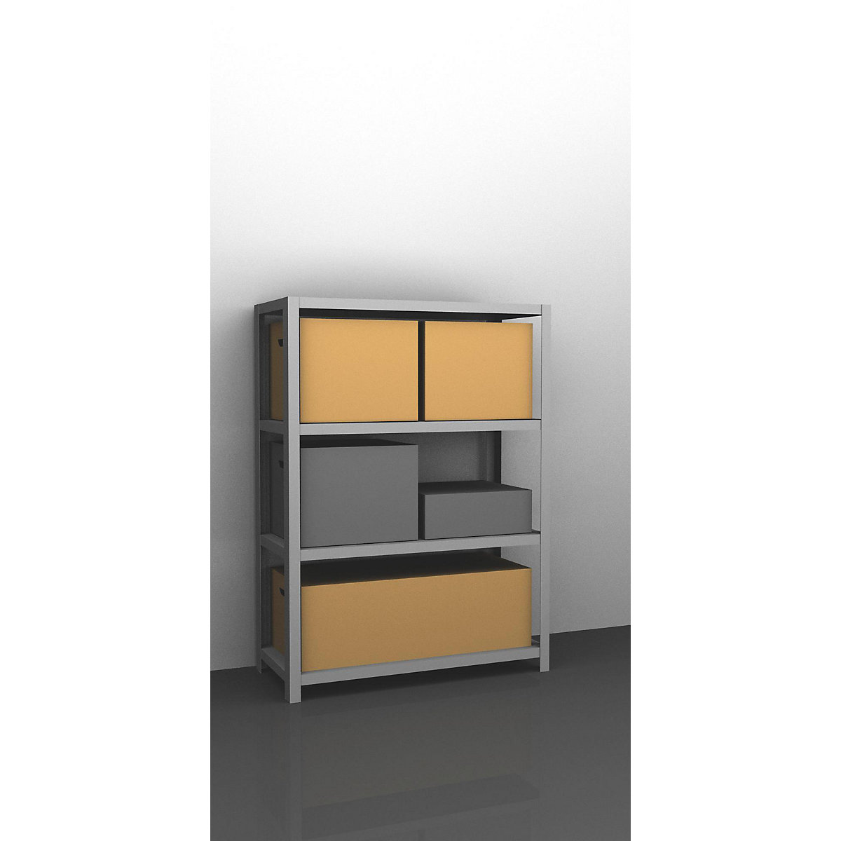 Scaffale a vite per carichi pesanti, zincato – eurokraft pro, altezza scaffale 1500 mm, sc. base, larghezza x profondità 1300 x 500 mm-0