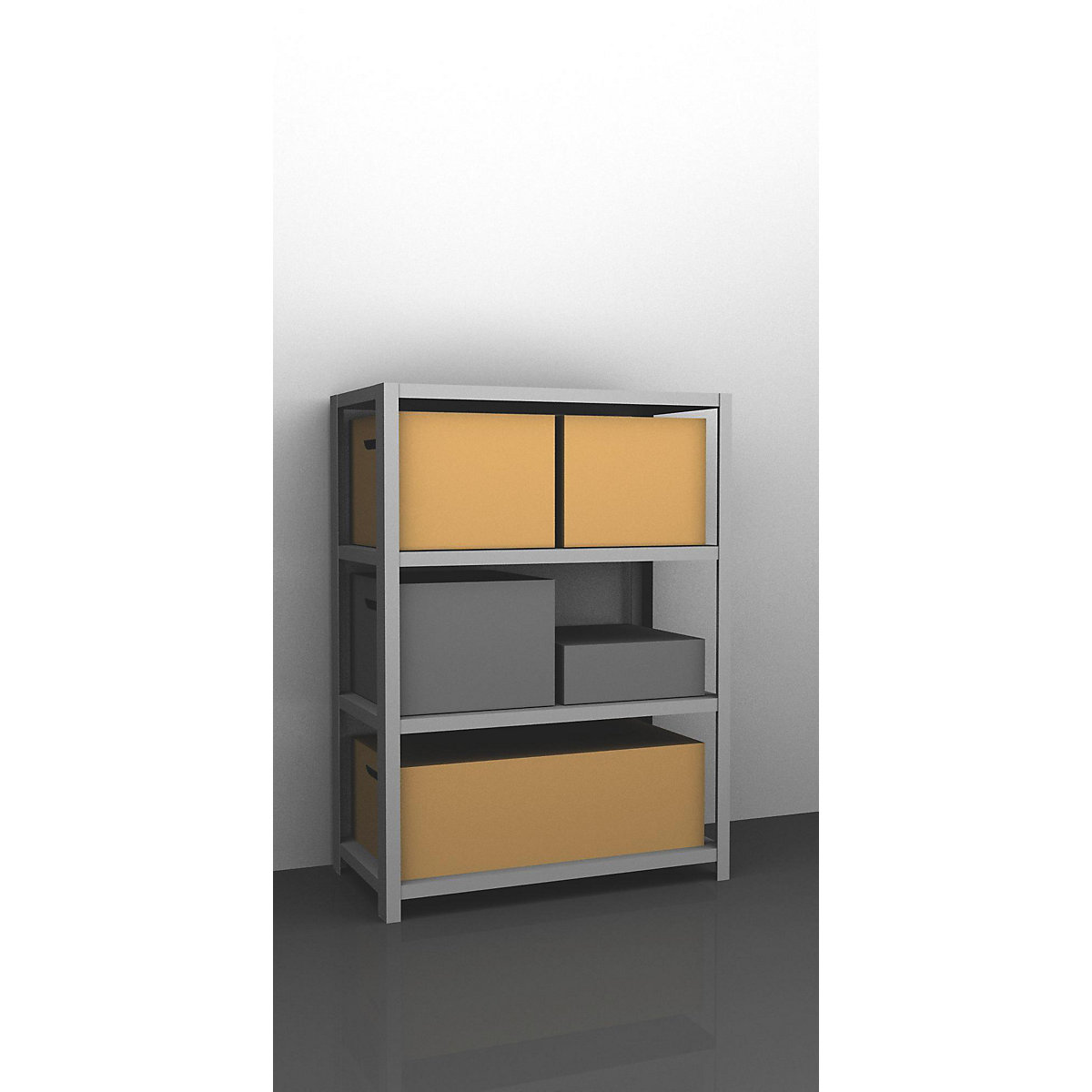 Scaffale a vite per carichi pesanti, zincato – eurokraft pro, altezza scaffale 1500 mm, sc. base, larghezza x profondità 1300 x 600 mm-0
