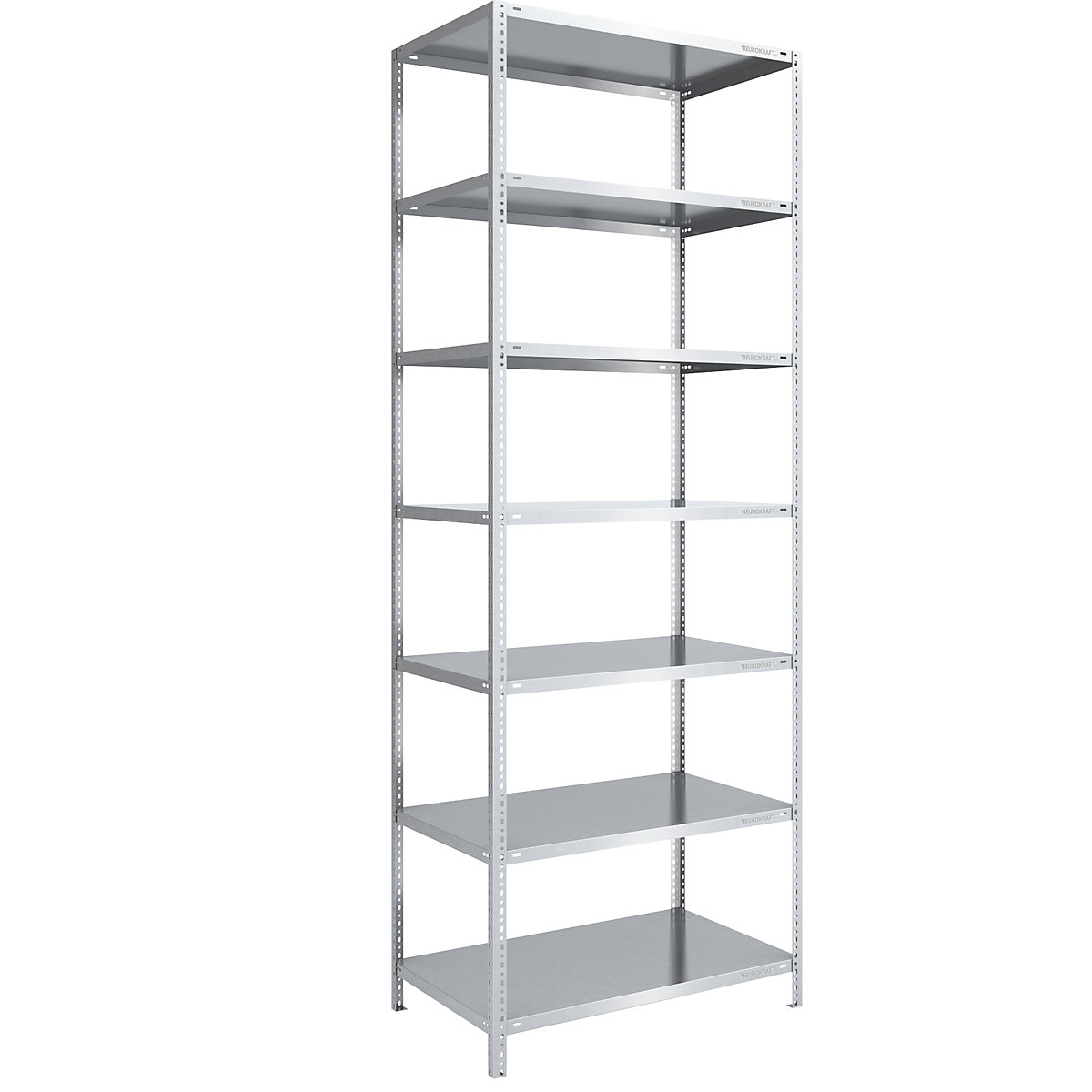 Scaffale a vite per carichi pesanti, zincato – eurokraft pro, altezza scaffale 3000 mm, sc. base, larghezza x profondità 1000 x 800 mm-0