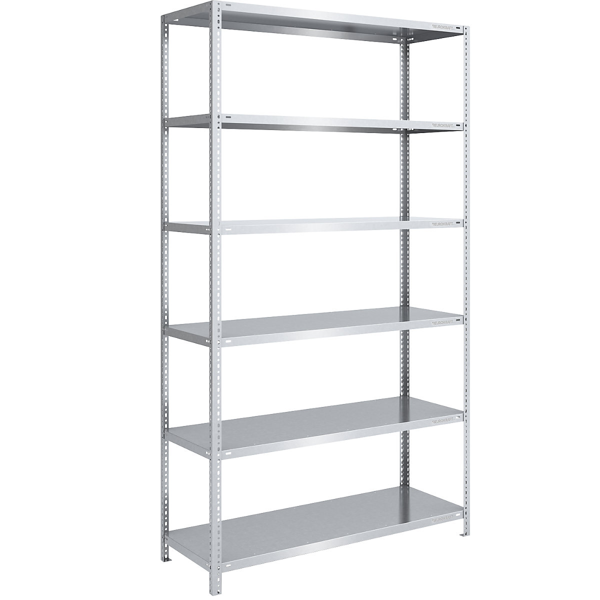 Scaffale a vite per carichi pesanti, zincato – eurokraft pro, altezza scaffale 2500 mm, sc. base, larghezza x profondità 1300 x 600 mm-0