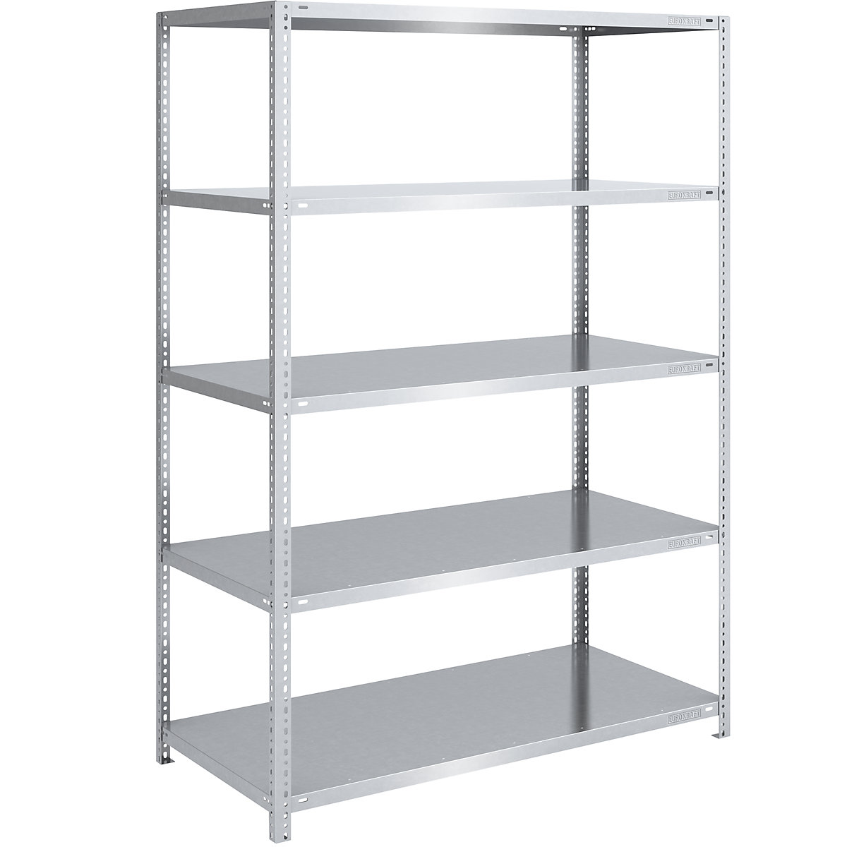 Scaffale a vite per carichi pesanti, zincato – eurokraft pro, altezza scaffale 2000 mm, sc. base, larghezza x profondità 1300 x 800 mm-0