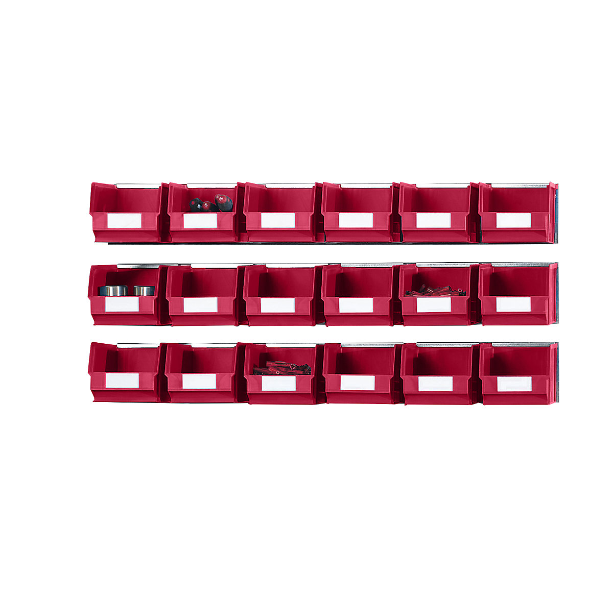 Set di guide di supporto con cassettine, 3 guide, 18 cassette, rosso-0