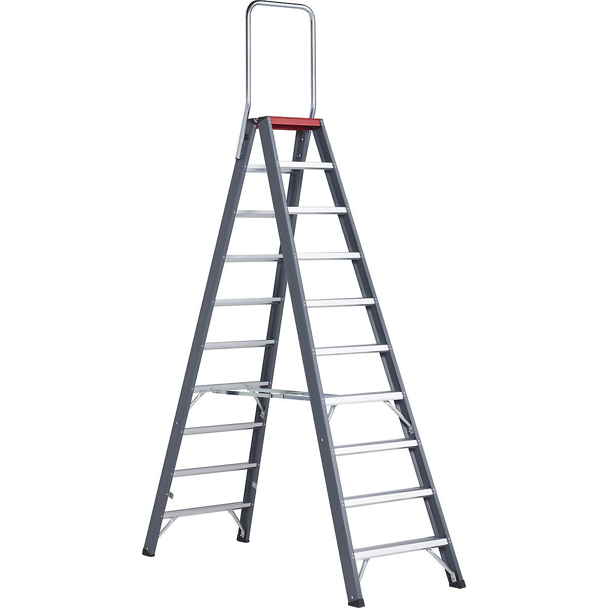 Scala a libro in alluminio – Altrex, salita su ambo i lati, 2 x 10 gradini, altezza di lavoro 4350 mm-0