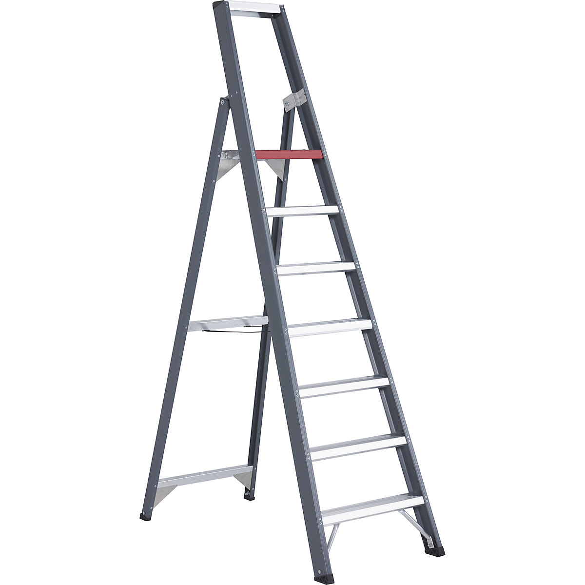 Scala a libro in alluminio, salita da un lato – Altrex, con vaschetta, 7 gradini, altezza di lavoro 3650 mm-0