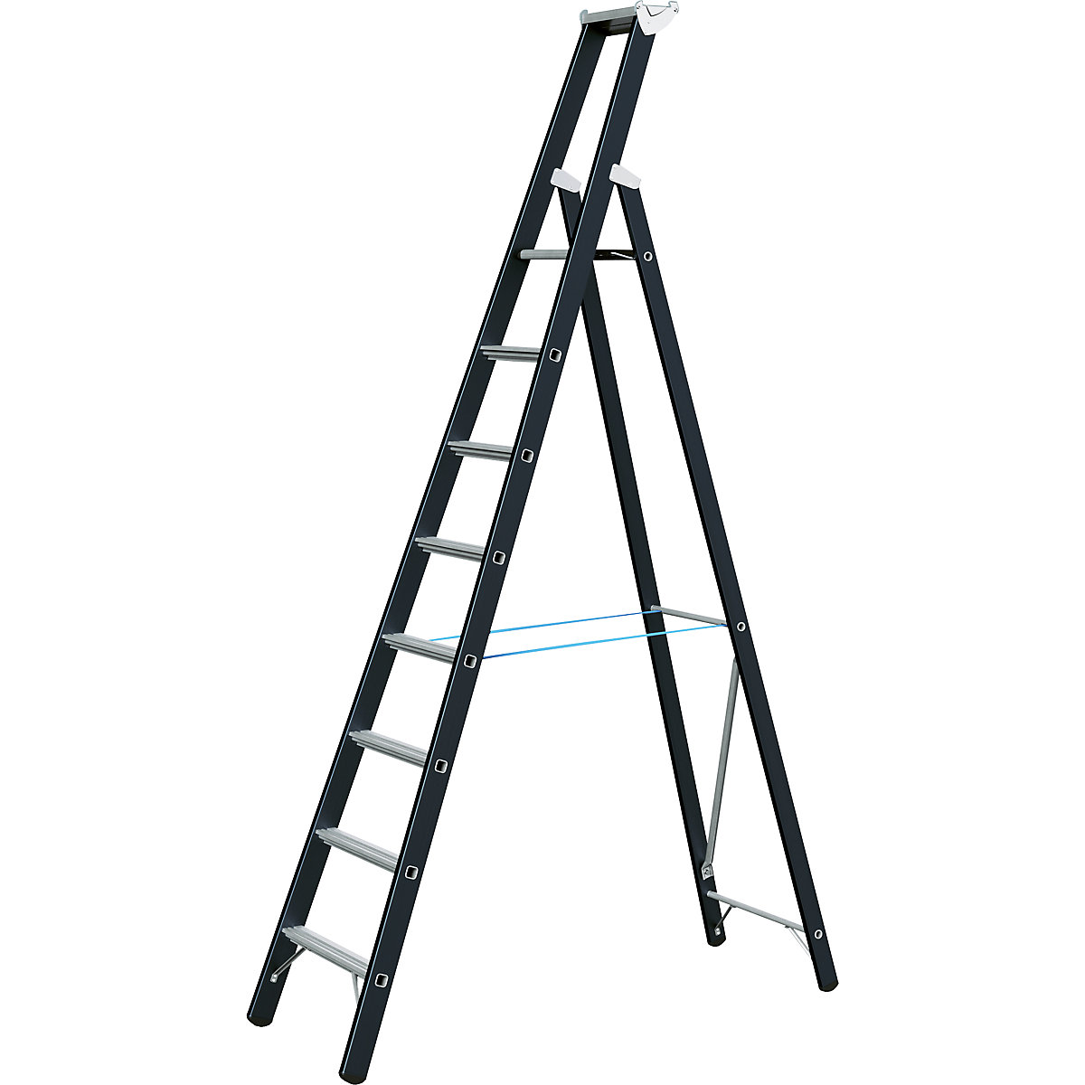 Scala a libro per carichi pesanti – ZARGES, salita da un solo lato, 8 pioli incl. piattaforma-0