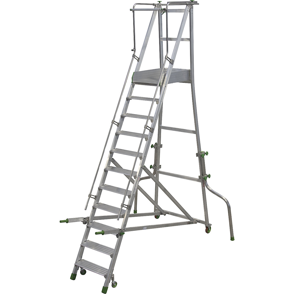 Scala a palchetto in alluminio con rotelle