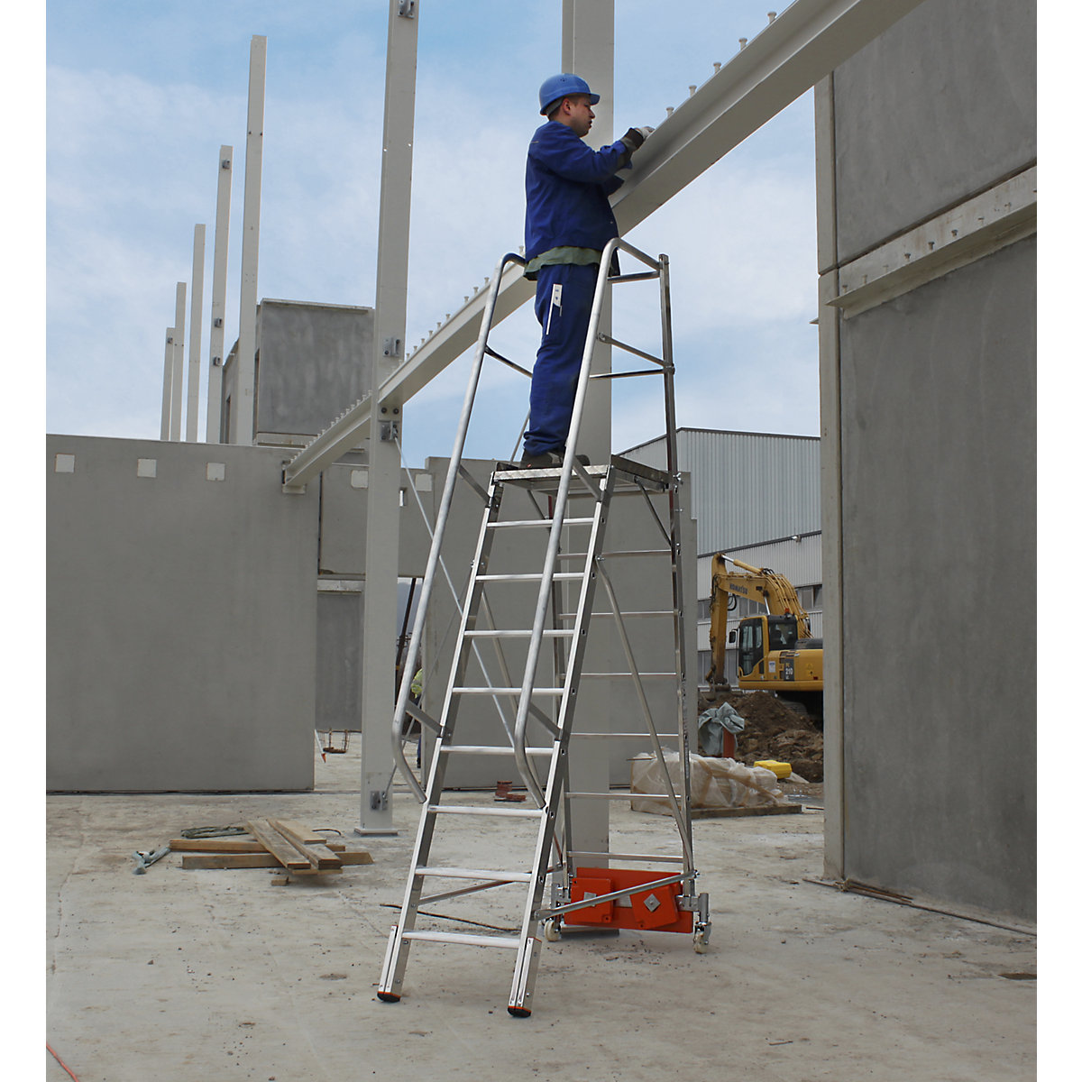 Scala a piattaforma in alluminio STABILO Vario compact – KRAUSE (Foto prodotto 2)-1