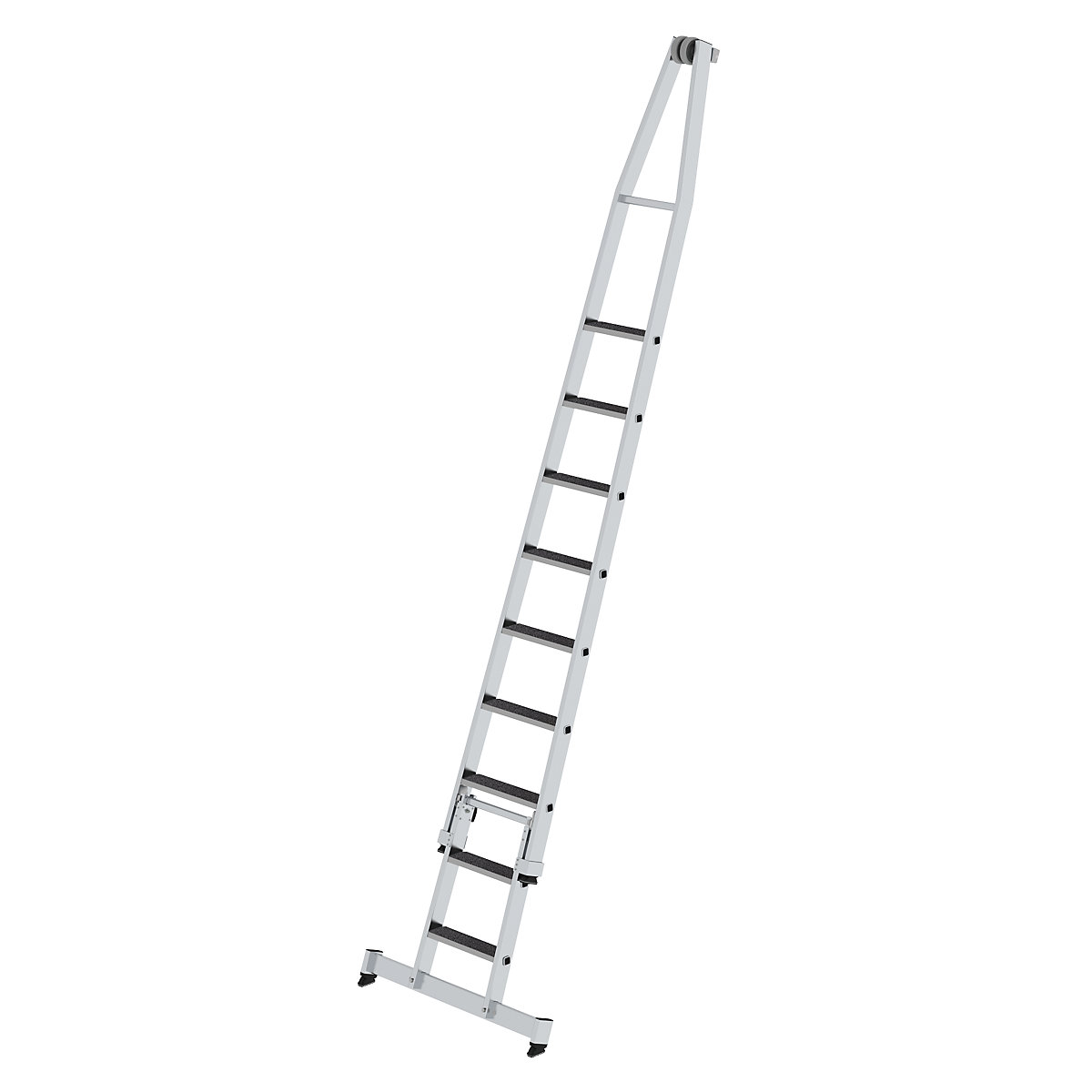 Scala a gradini in alluminio per lavavetri – MUNK, con rivestimento antiscivolo, 2 elementi, 9 gradini-0