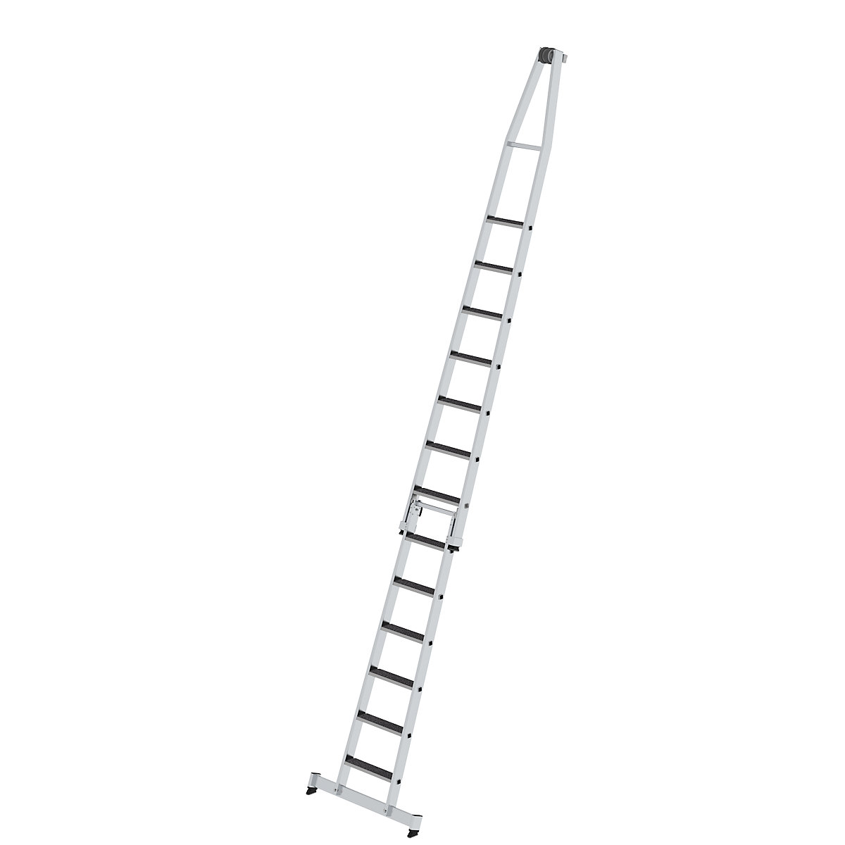 Scala a gradini in alluminio per lavavetri – MUNK, con rivestimento antiscivolo, 2 elementi, 13 gradini-0