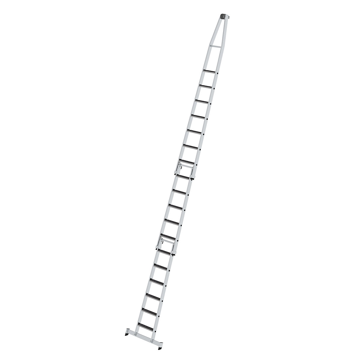 Scala a gradini in alluminio per lavavetri – MUNK, con rivestimento antiscivolo, 3 elementi, 18 gradini-0