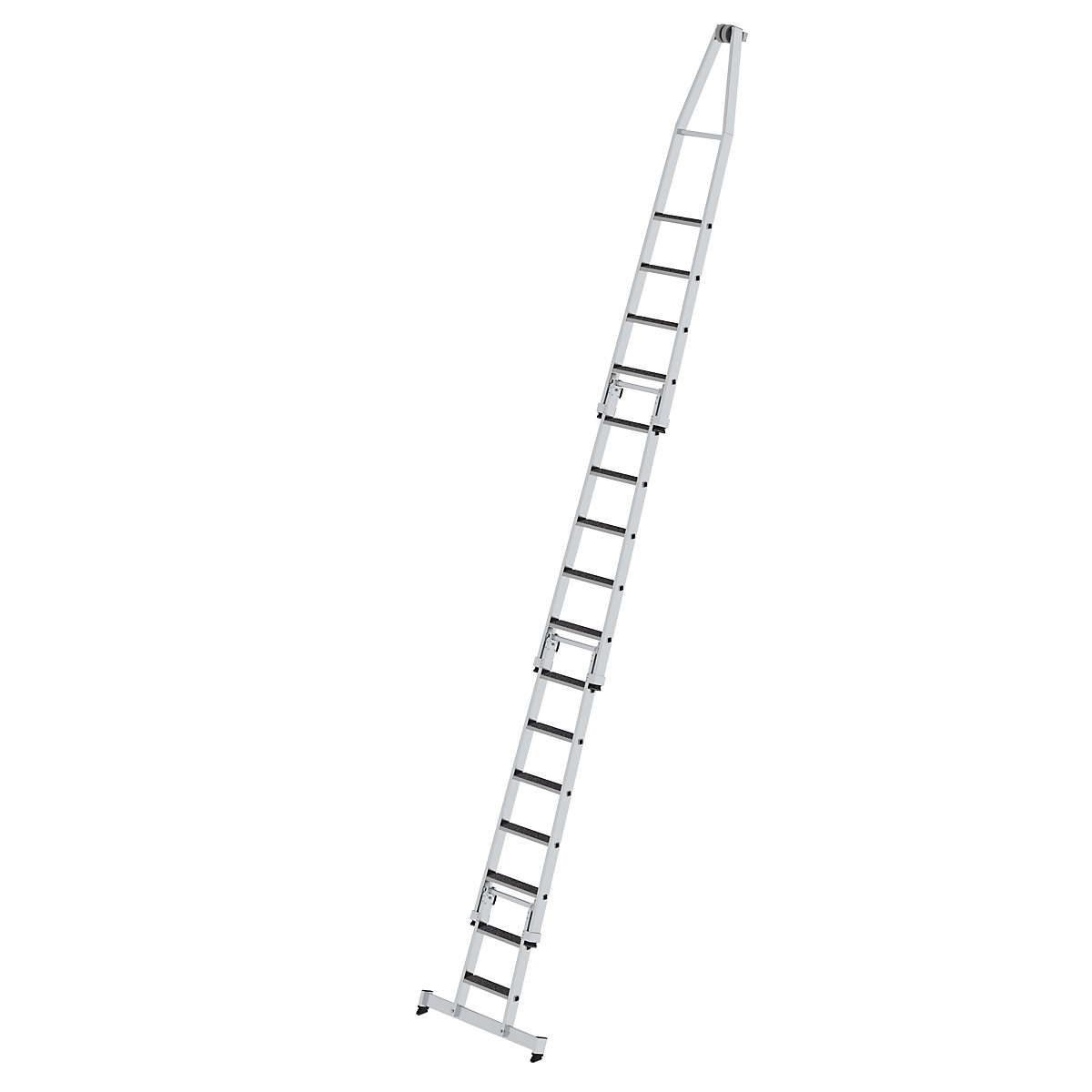 Scala a gradini in alluminio per lavavetri – MUNK, con rivestimento antiscivolo, 4 elementi, 16 gradini-0