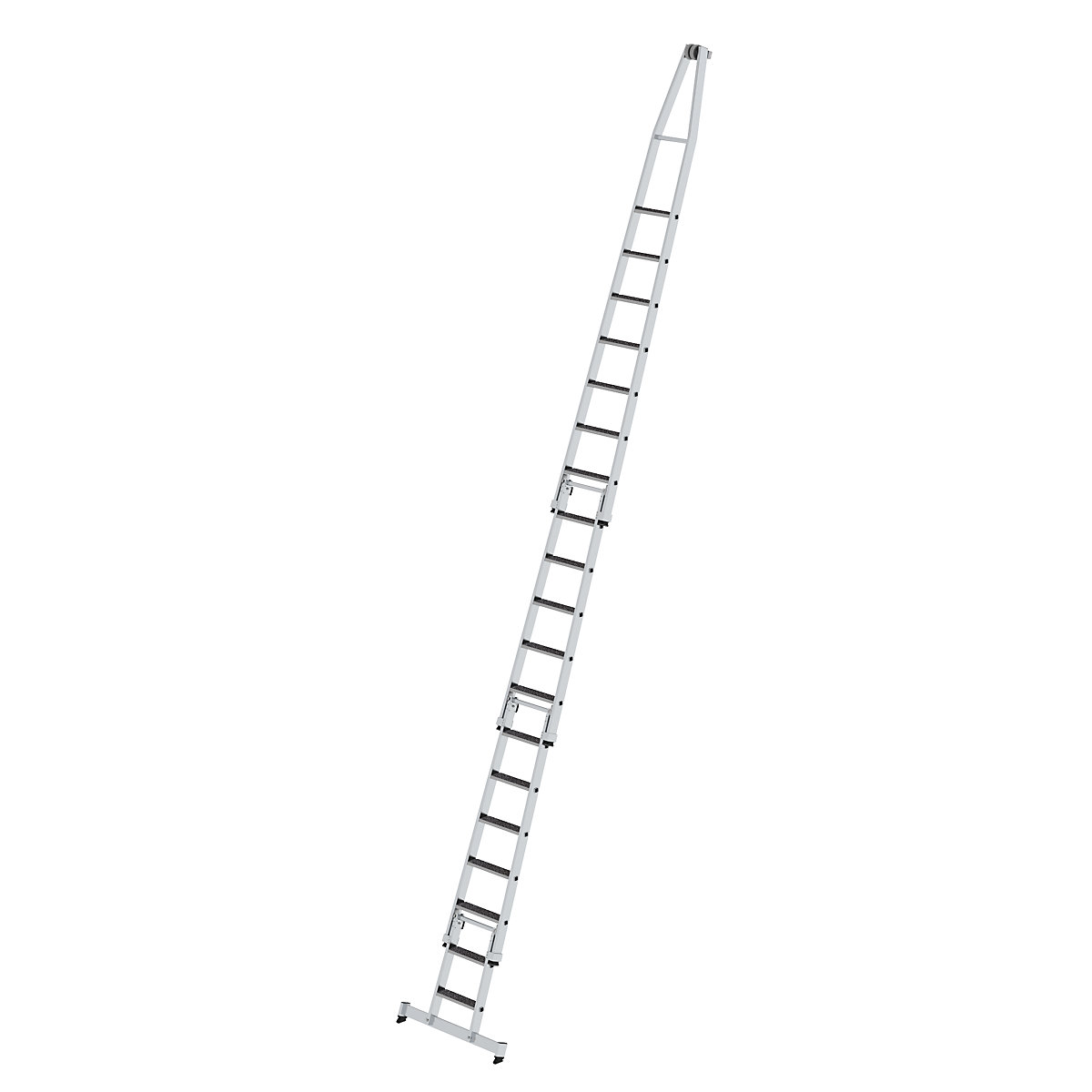 Scala a gradini in alluminio per lavavetri – MUNK, con rivestimento antiscivolo, 4 elementi, 19 gradini-0
