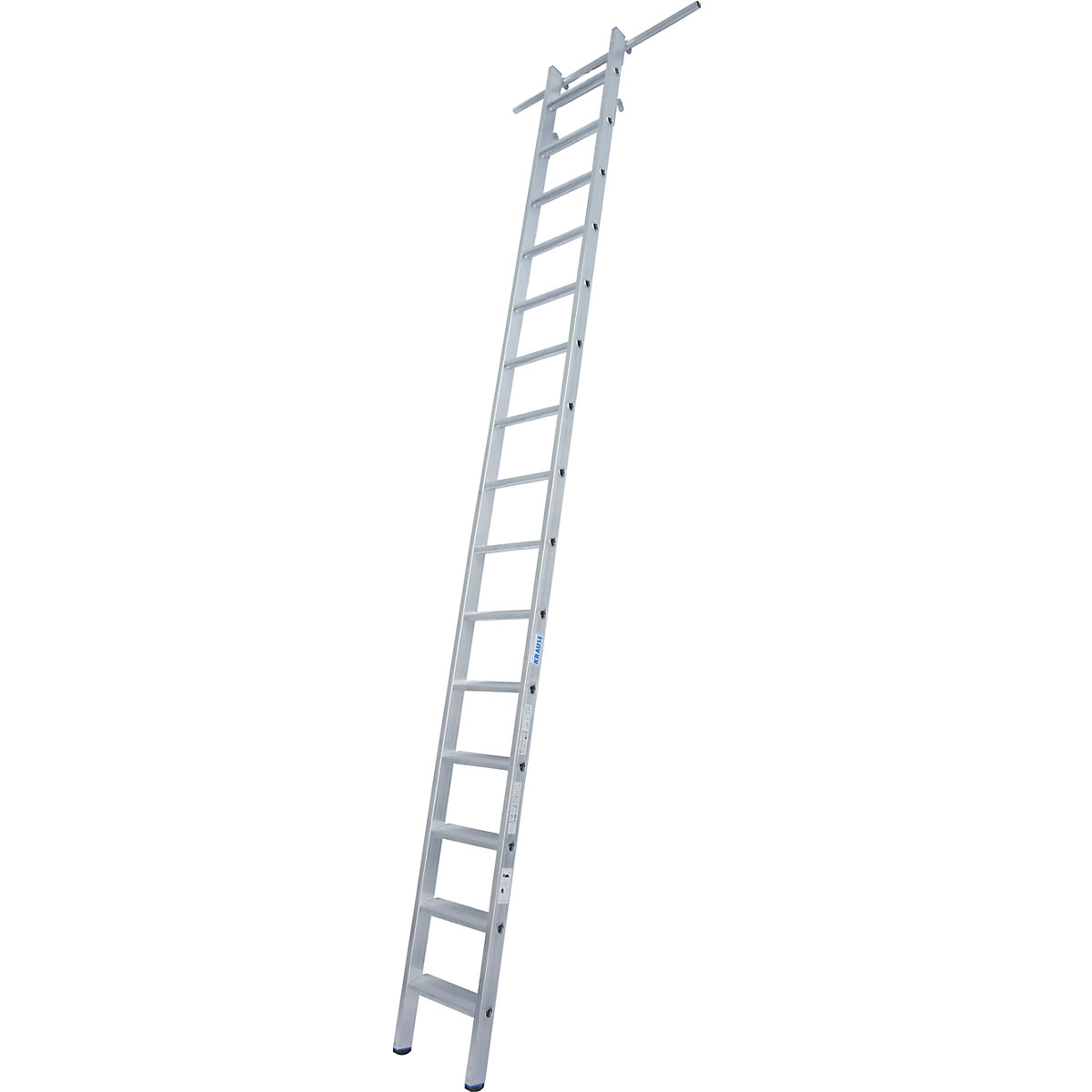Scala a gradini per scaffalature – KRAUSE, agganciabile, con 2 coppie di ganci, 15 gradini-0