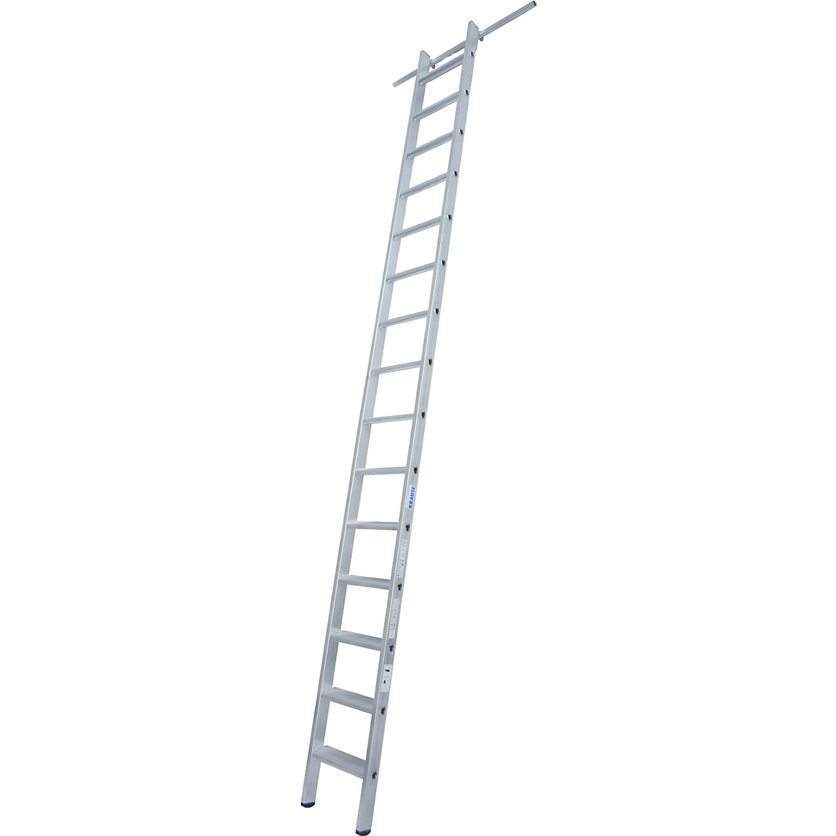 Scala a gradini per scaffalature – KRAUSE, agganciabile, con 1 coppia di ganci, 15 gradini-0