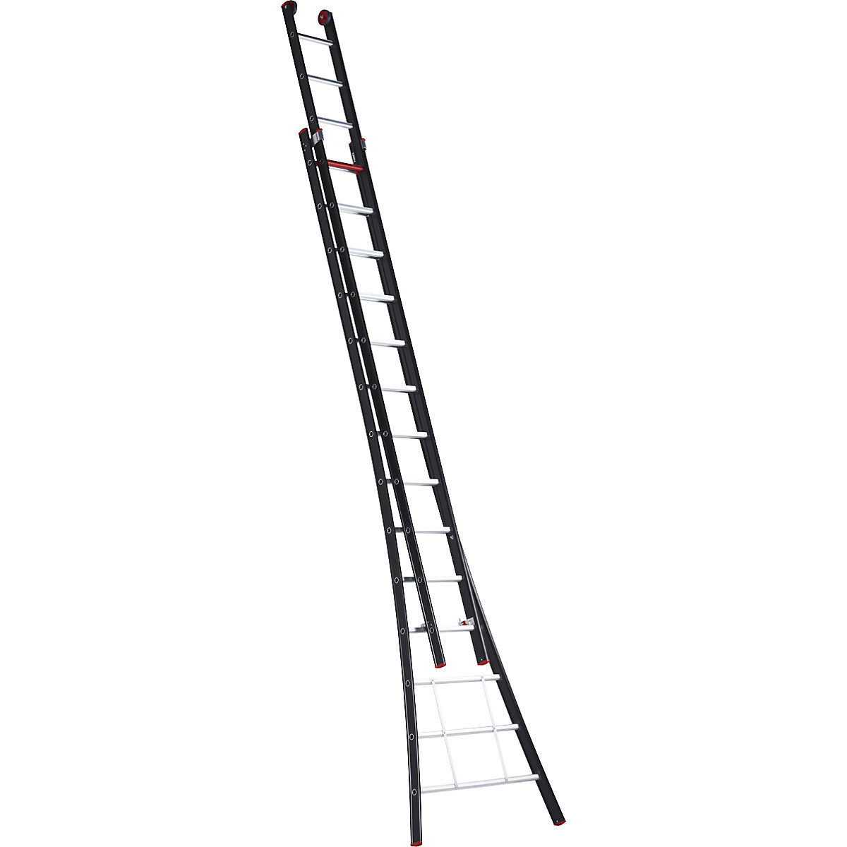 Scala scorrevole, 2 elementi, estraibile – Altrex, nero, 2 x 14 pioli-0