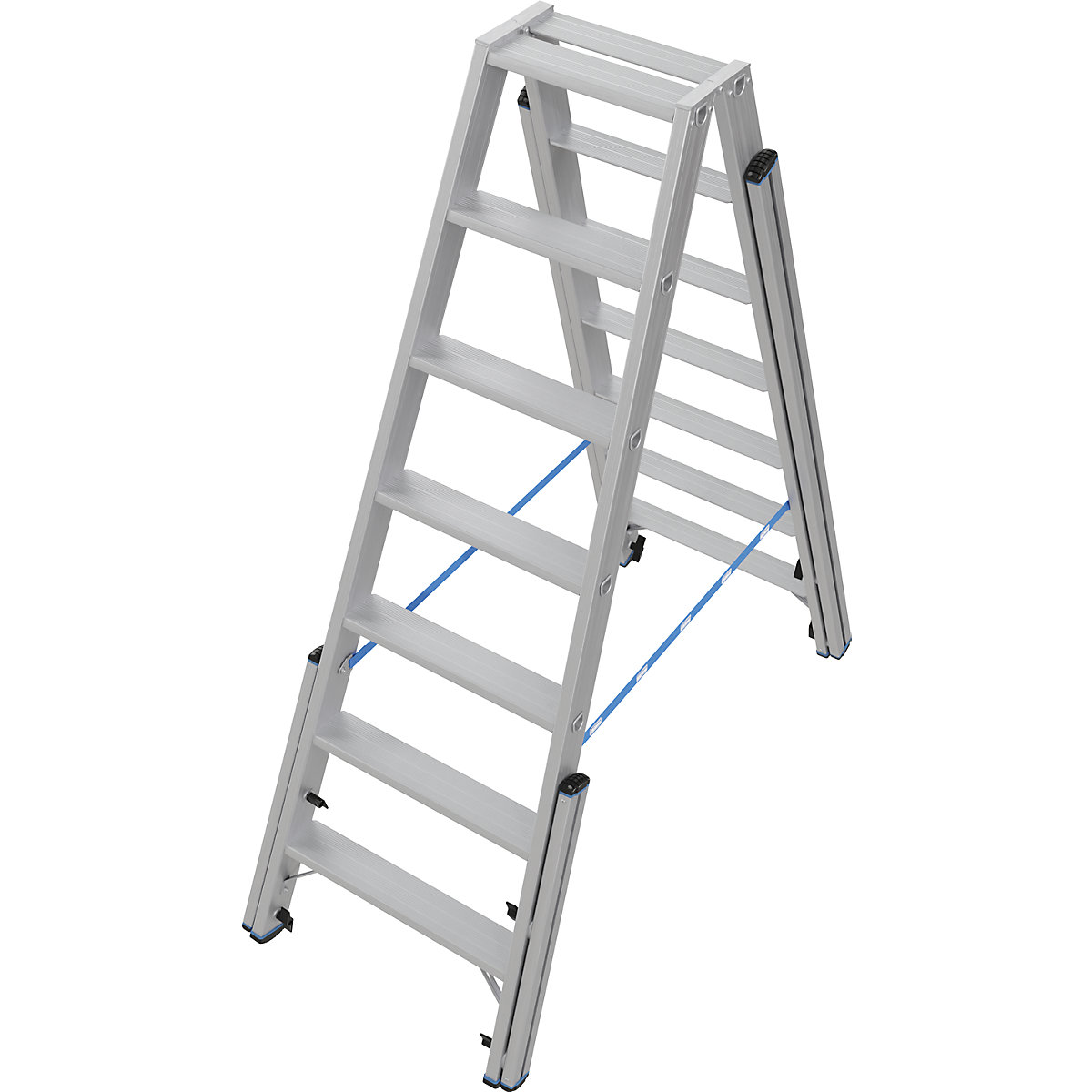 Scala a libro a gradini – KRAUSE, con messa in piano, accessibile da entrambi i lati, 2x7 gradini-0