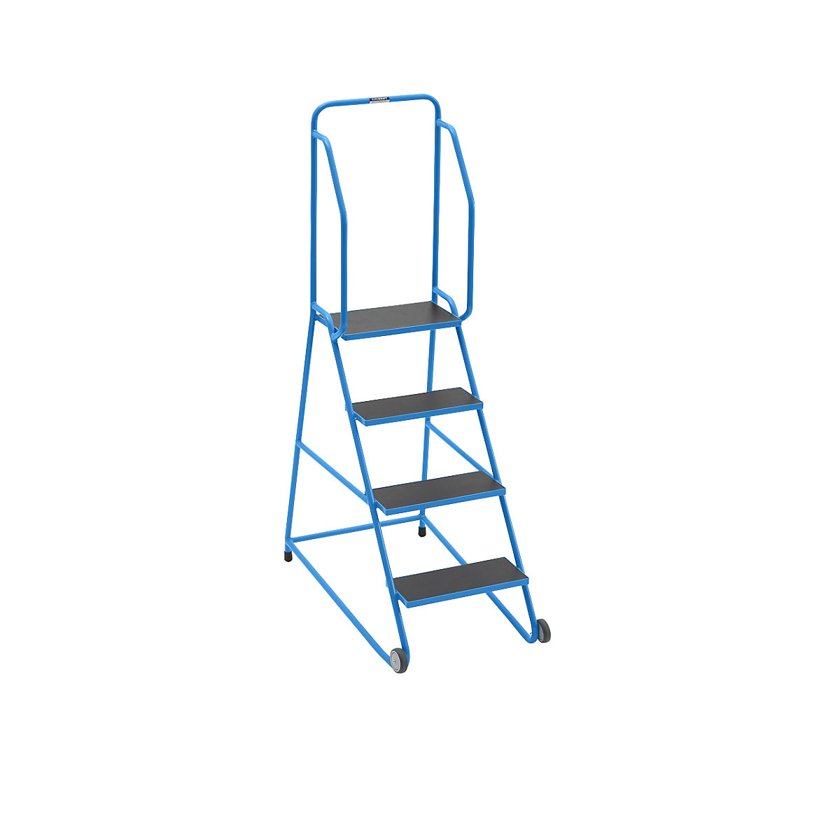 Scaletta a sgabello mobile – eurokraft pro, gradini con pannello fenolico zigrinato, 4 gradini-0