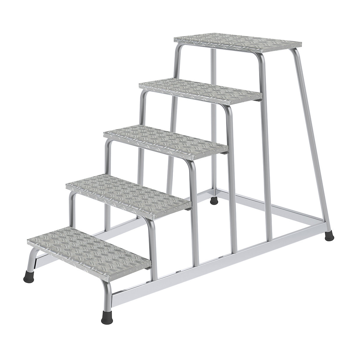 Scaletta per lavori di montaggio – MUNK, piattaforma 550 x 300 mm, 5 gradini, piattaforma incl., largh. x prof. 840 x 1390 mm-0