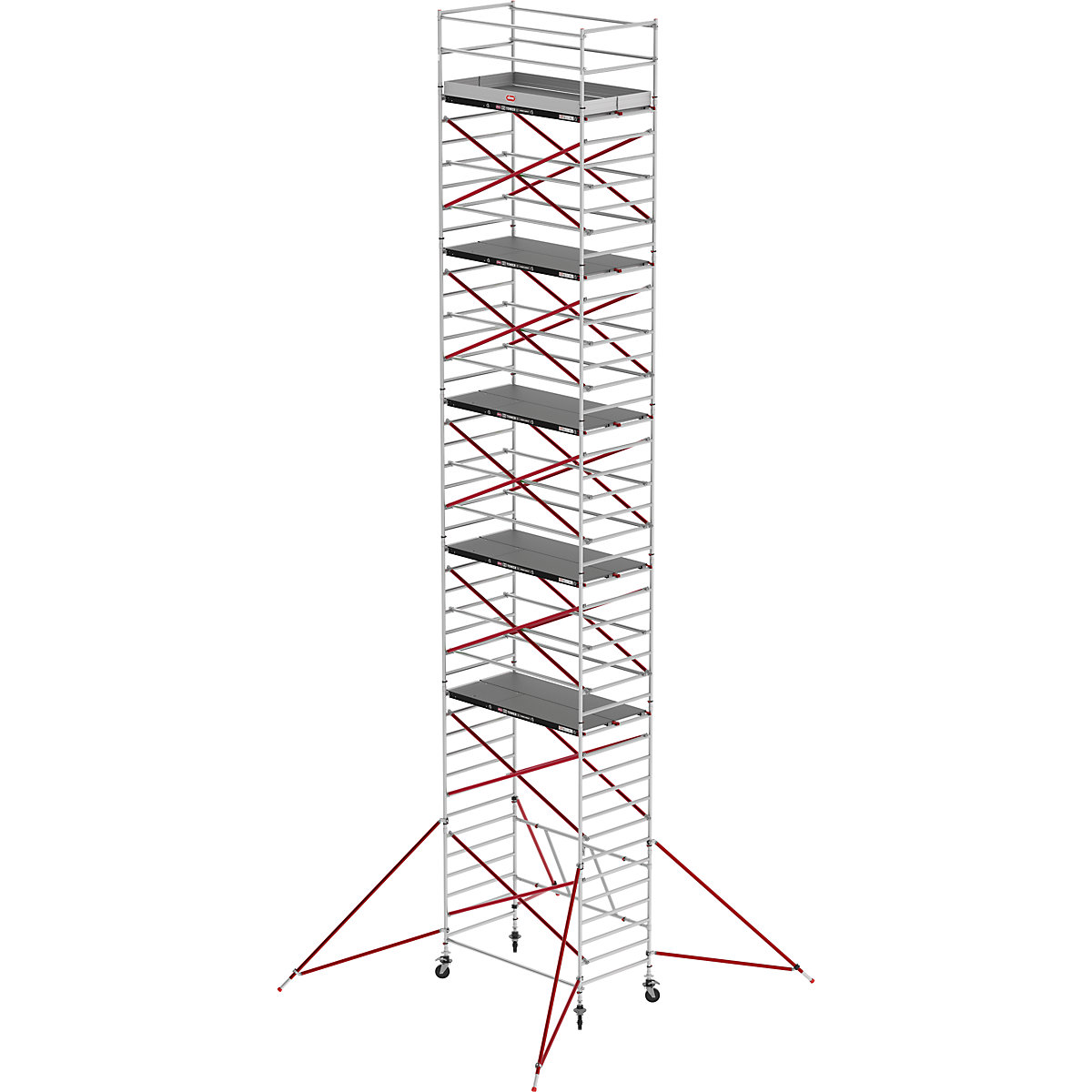 Trabattello mobile RS TOWER 55 – Altrex, piattaforma in legno, lunghezza 3,05 m, altezza di lavoro 13,80 m-0