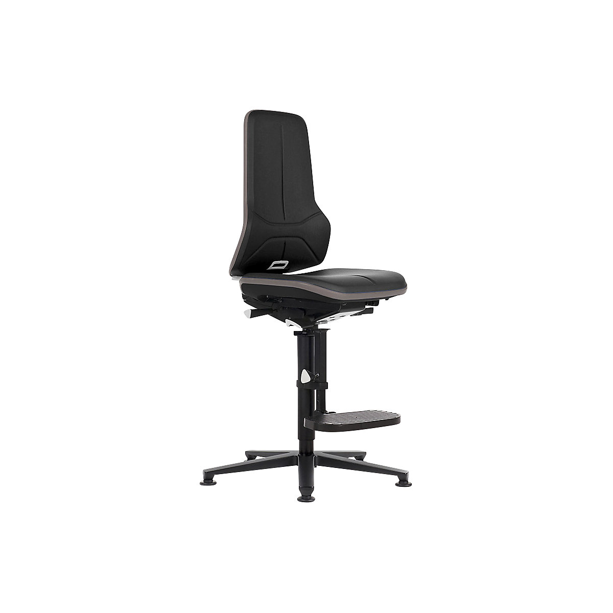 Scaun rotativ de lucru NEON ESD, glisoare, suport la urcare – bimos
