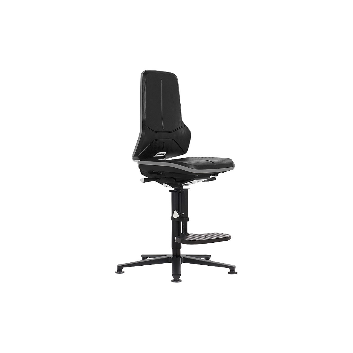 Scaun rotativ de lucru NEON ESD, glisoare, suport la urcare – bimos