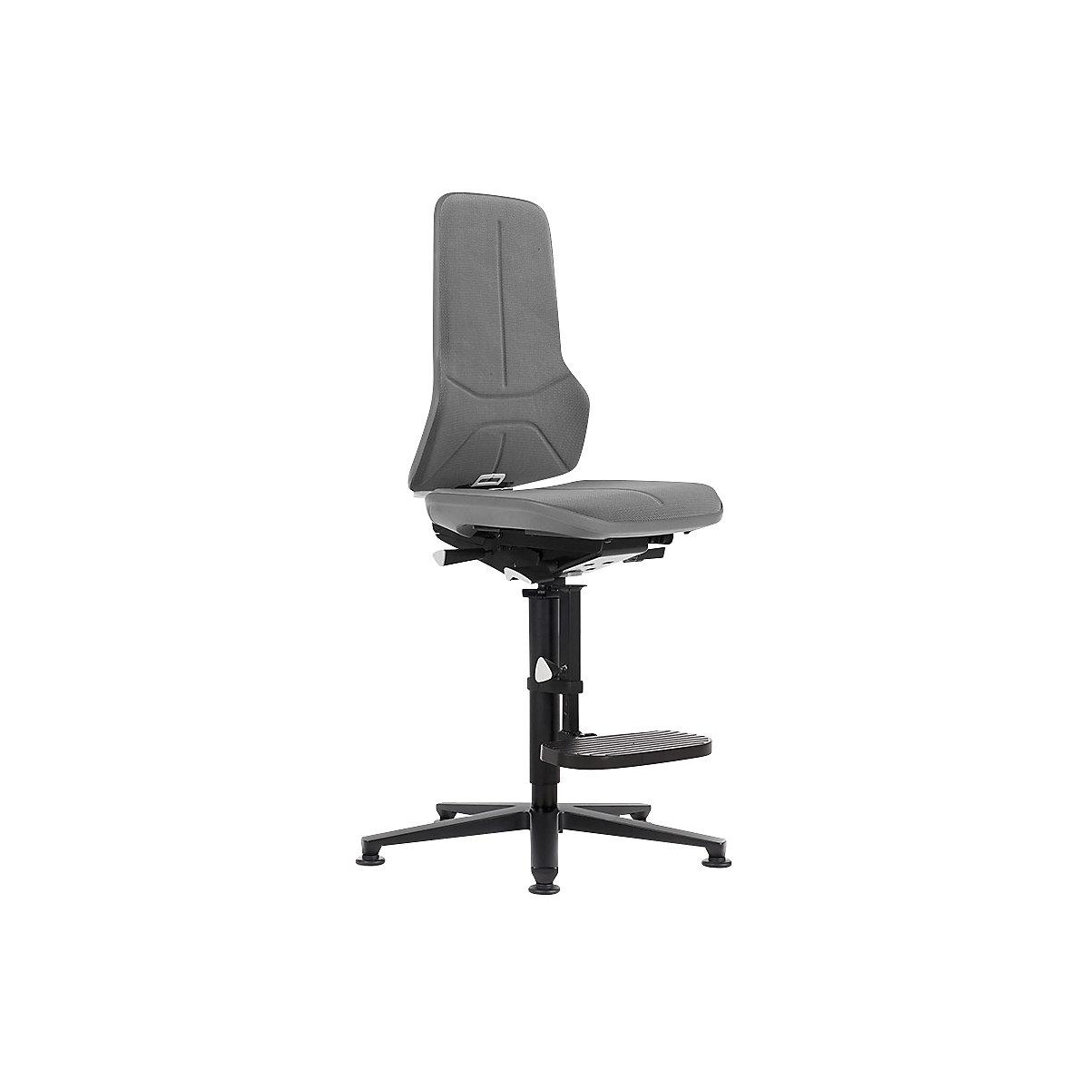 Scaun rotativ de lucru NEON, glisoare, suport la urcare – bimos
