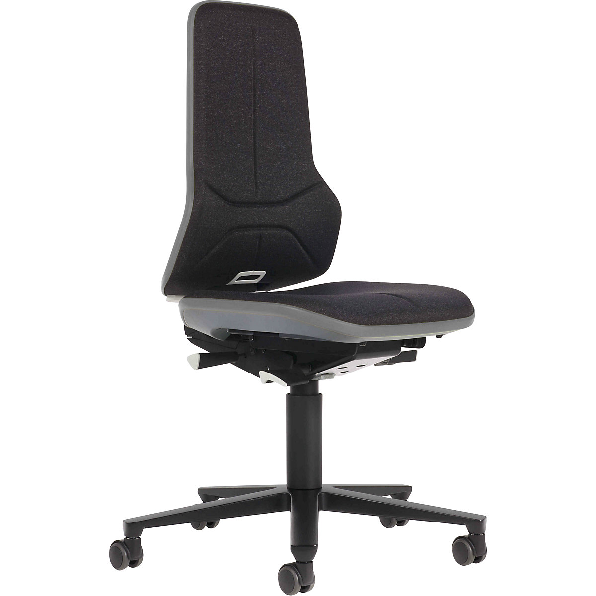 Scaun rotativ de lucru NEON, role – bimos, contact permanent, stofă, bandă flexibilă gri-0