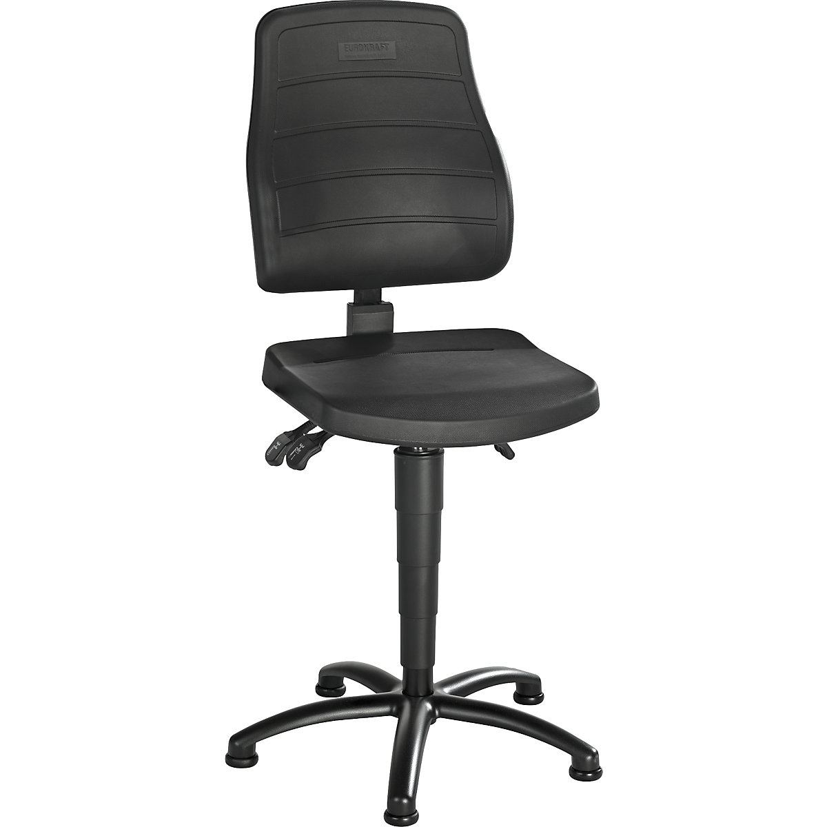 Scaun rotativ de lucru – eurokraft pro, spumă PU, cu glisoare pentru podea-0