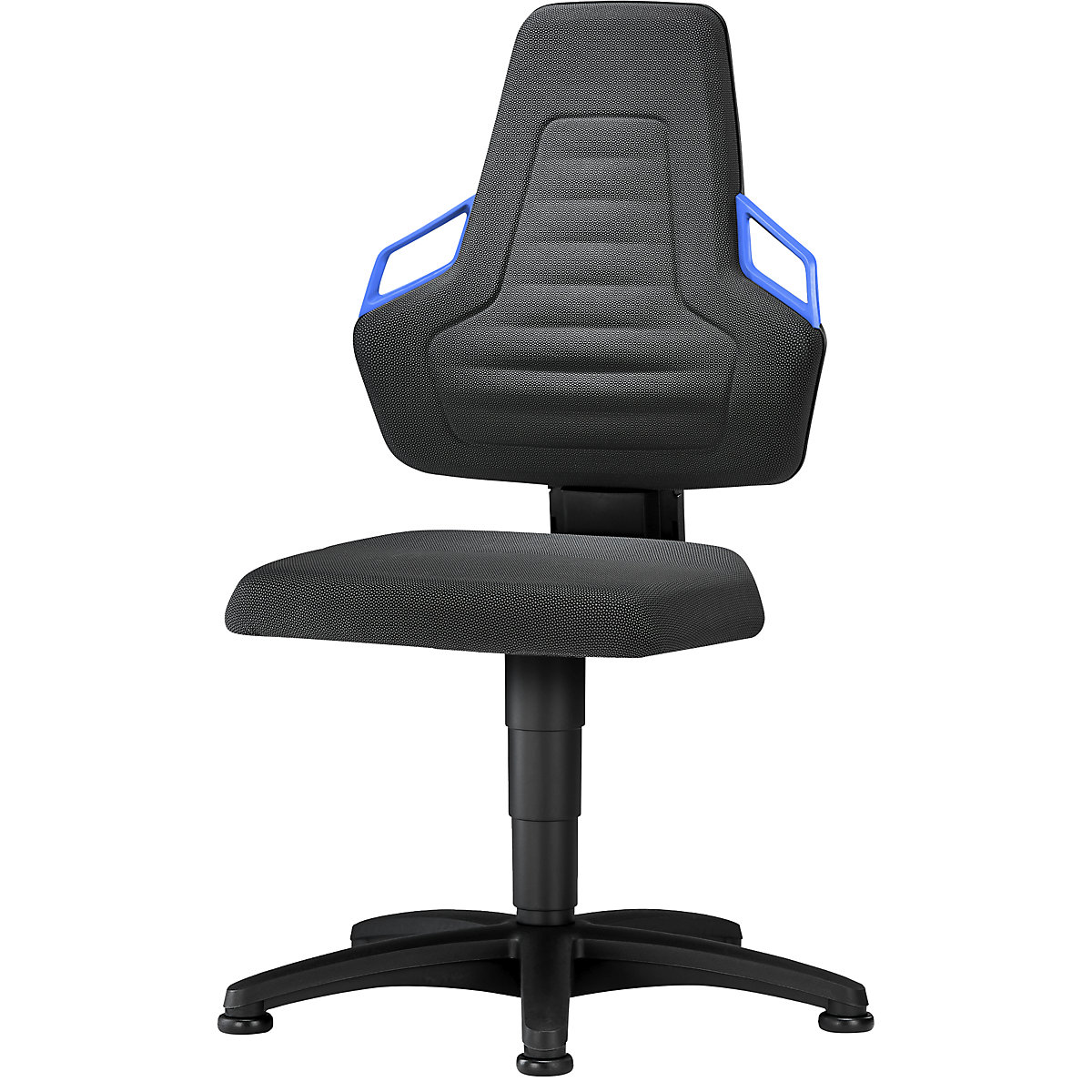 Scaun rotativ de lucru – bimos, cu mâner, cu glisoare pentru podea, Supertec-0