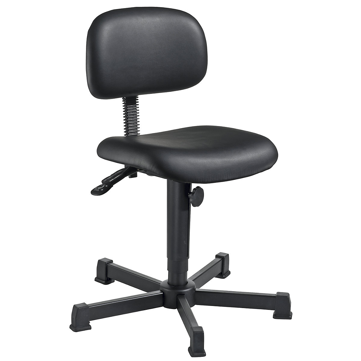 Scaun rotativ de lucru, reglare manuală a înălțimii – meychair, cu glisoare, piele sintetică-0