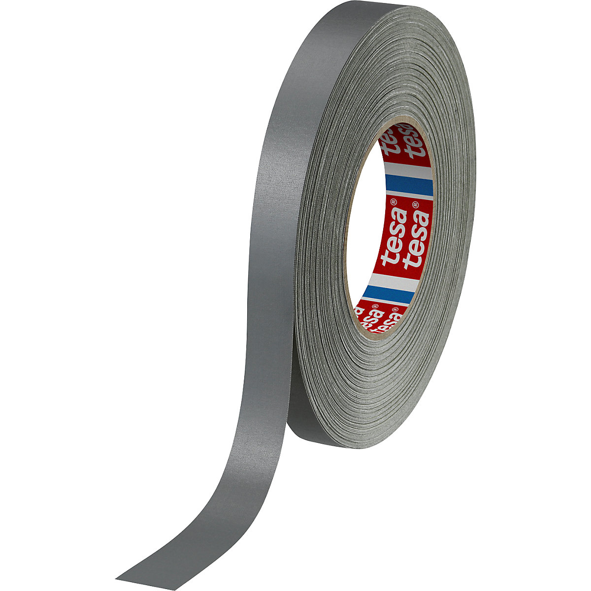 Fabric tape – tesa, tesaband® 4651 premium, pack of 48 rolls, silver, tape width 19 mm-1