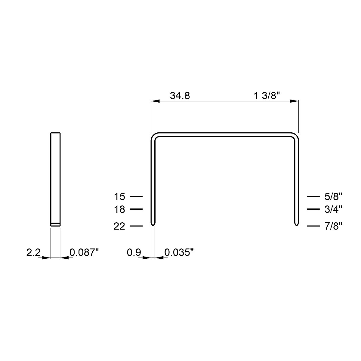 Staples for fixed stapling machines, handheld sealing stapler for joining cardboard (Product illustration 2)-1