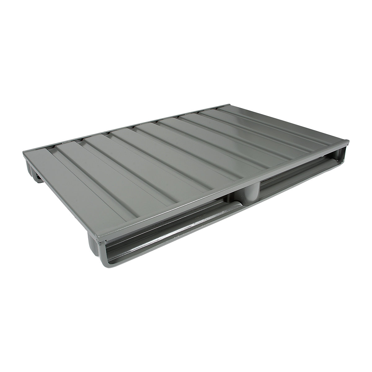 Flat steel pallet – Heson, LxW 1200 x 1000 mm, max. load 2000 kg, mouse grey-3